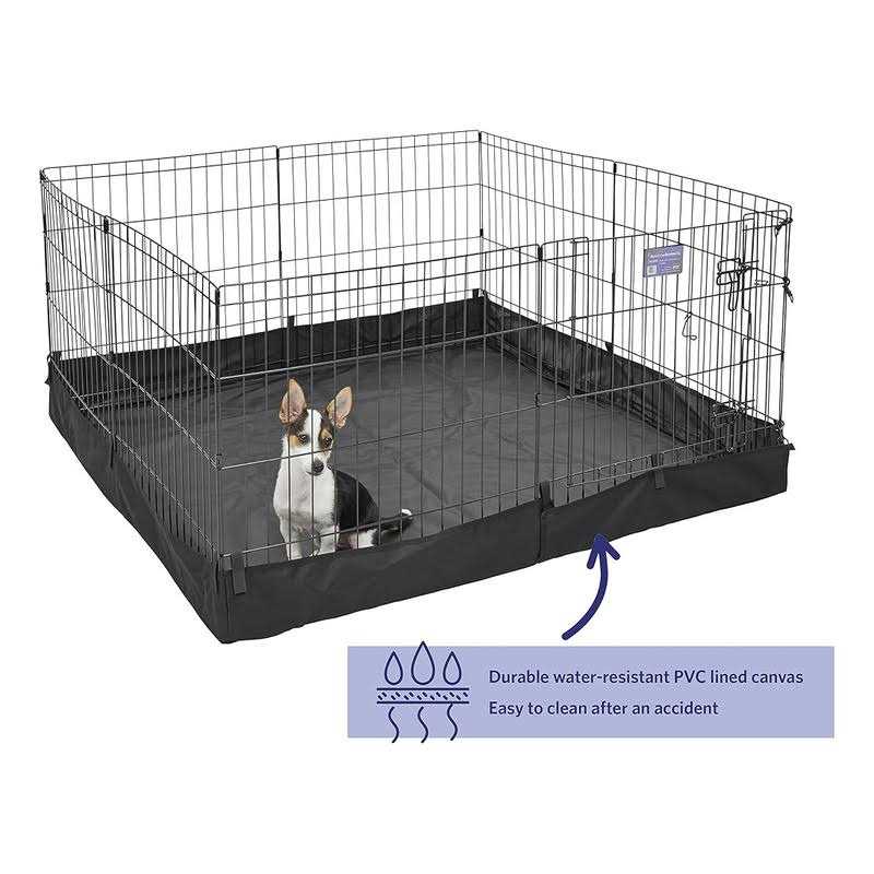 MidWest Homes For Pets Square Exercise Pen Solid Fabric Bottom 540-SQB - Image 4