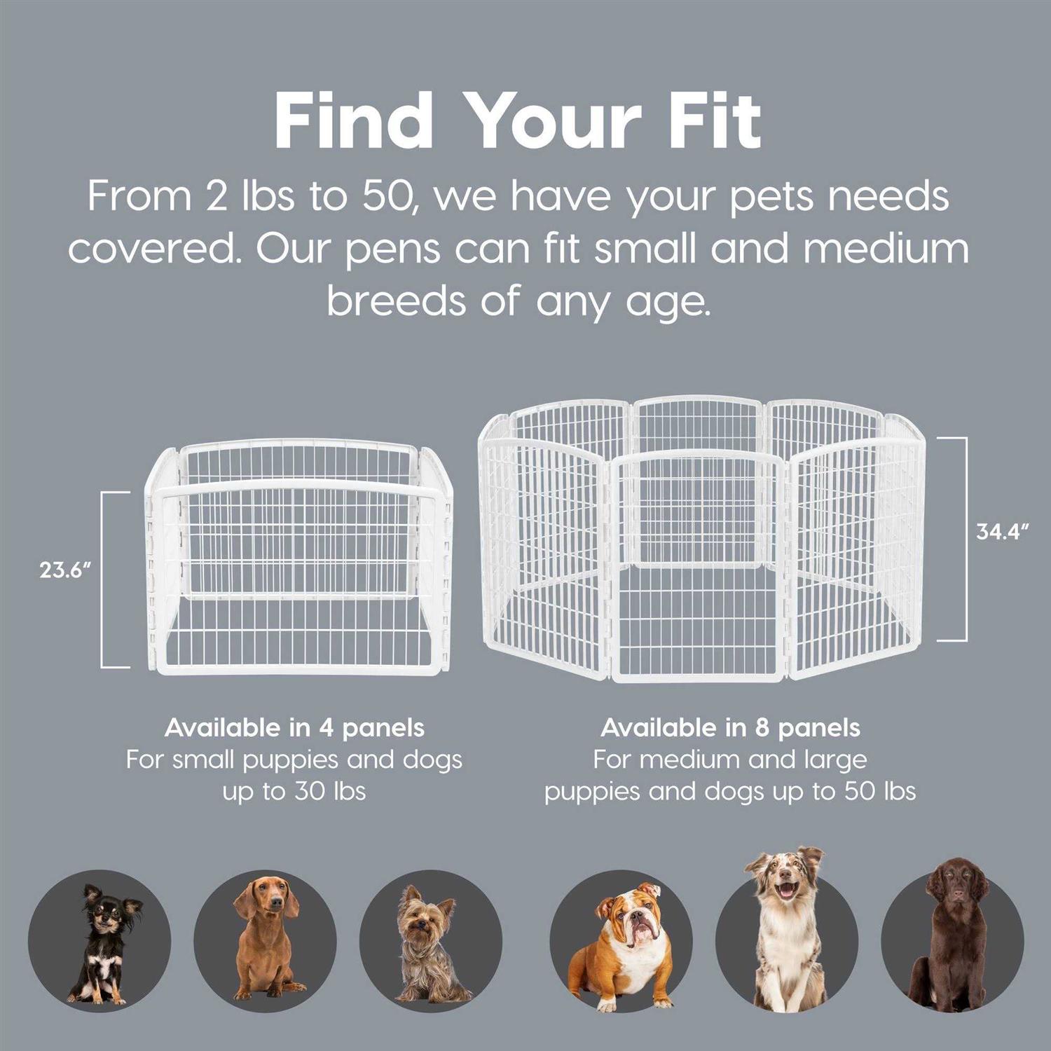 Iris Exercise 4-Panel Pet Playpen without Door - Image 3