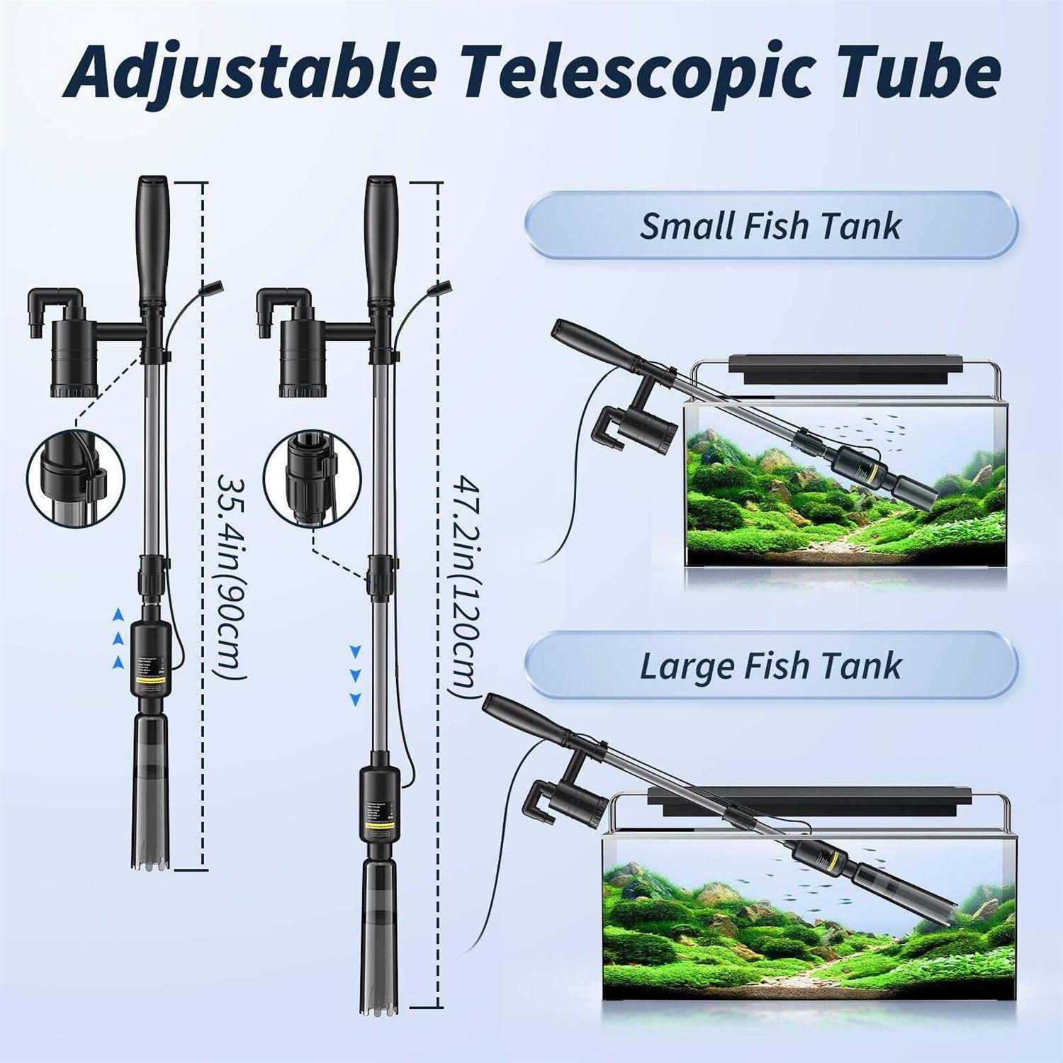 Mildhug Fish Tank Cleaner Aquarium Gravel Cleaner 530GPH/32W Electric Fish Tank Cleaning Tools - Image 3