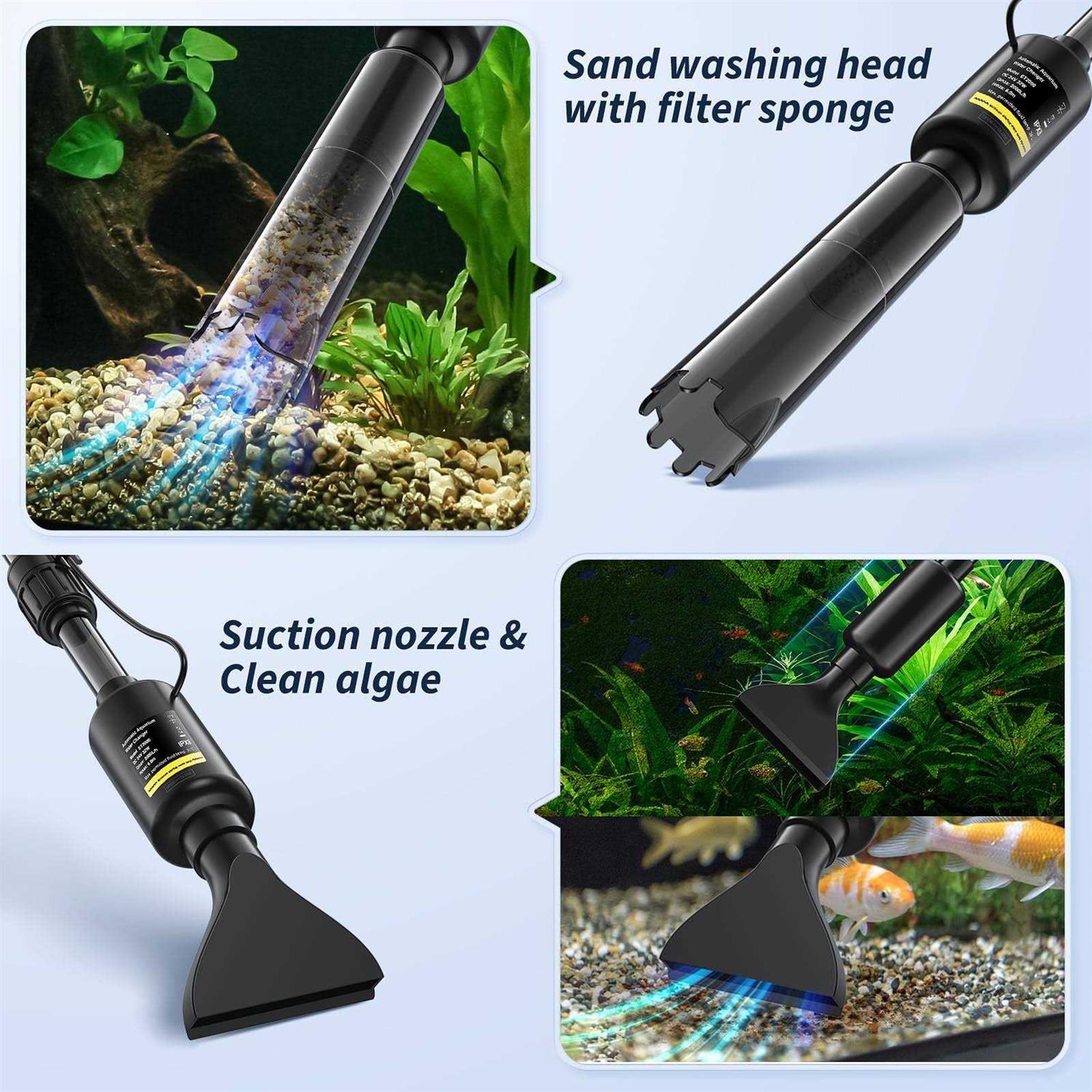 Mildhug Fish Tank Cleaner Aquarium Gravel Cleaner 530GPH/32W Electric Fish Tank Cleaning Tools - Image 4