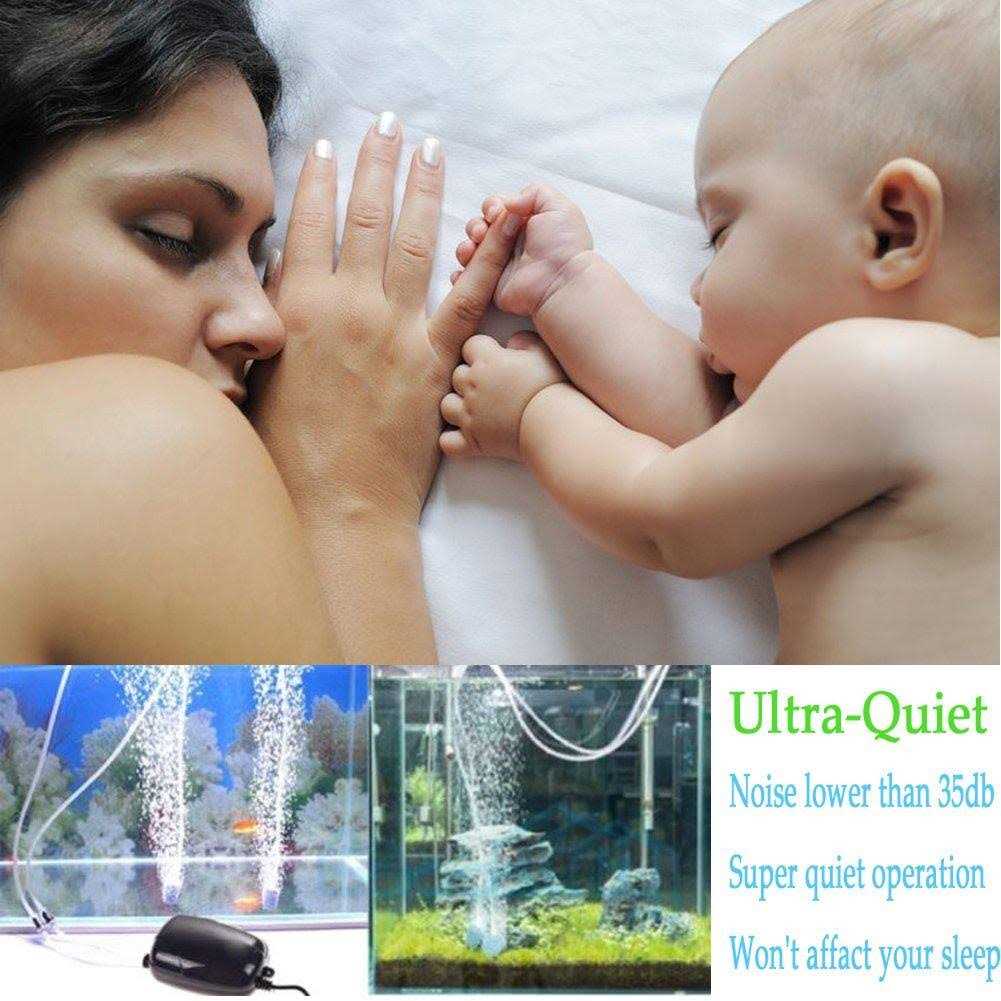 petpetssmart Slient 2 Air Bubble Disk Stone Aerator Aquarium Fish Tank Pond Pump Hydroponic Oxygen with 2M Silicone Tube - Image 4