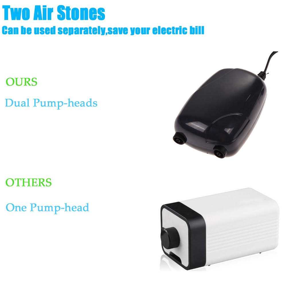 petpetssmart Slient 2 Air Bubble Disk Stone Aerator Aquarium Fish Tank Pond Pump Hydroponic Oxygen with 2M Silicone Tube - Image 5