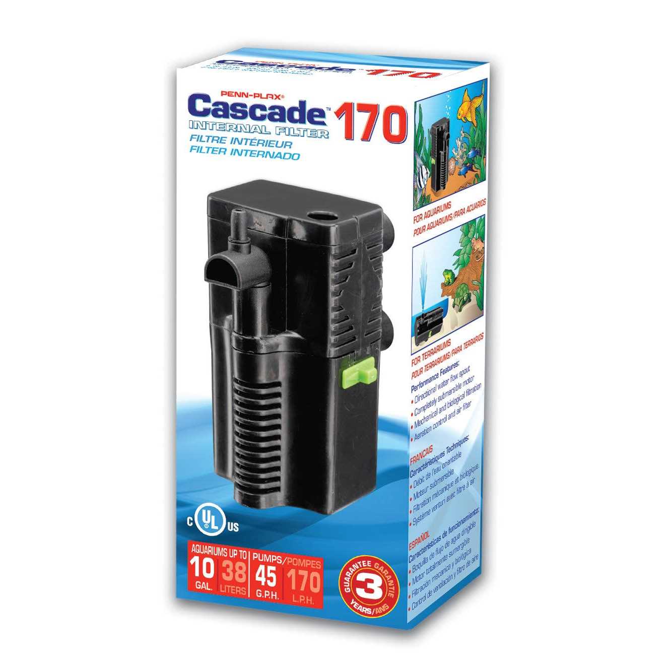 Penn-Plax Cascade 170 Internal Aquarium Filter - Image 4