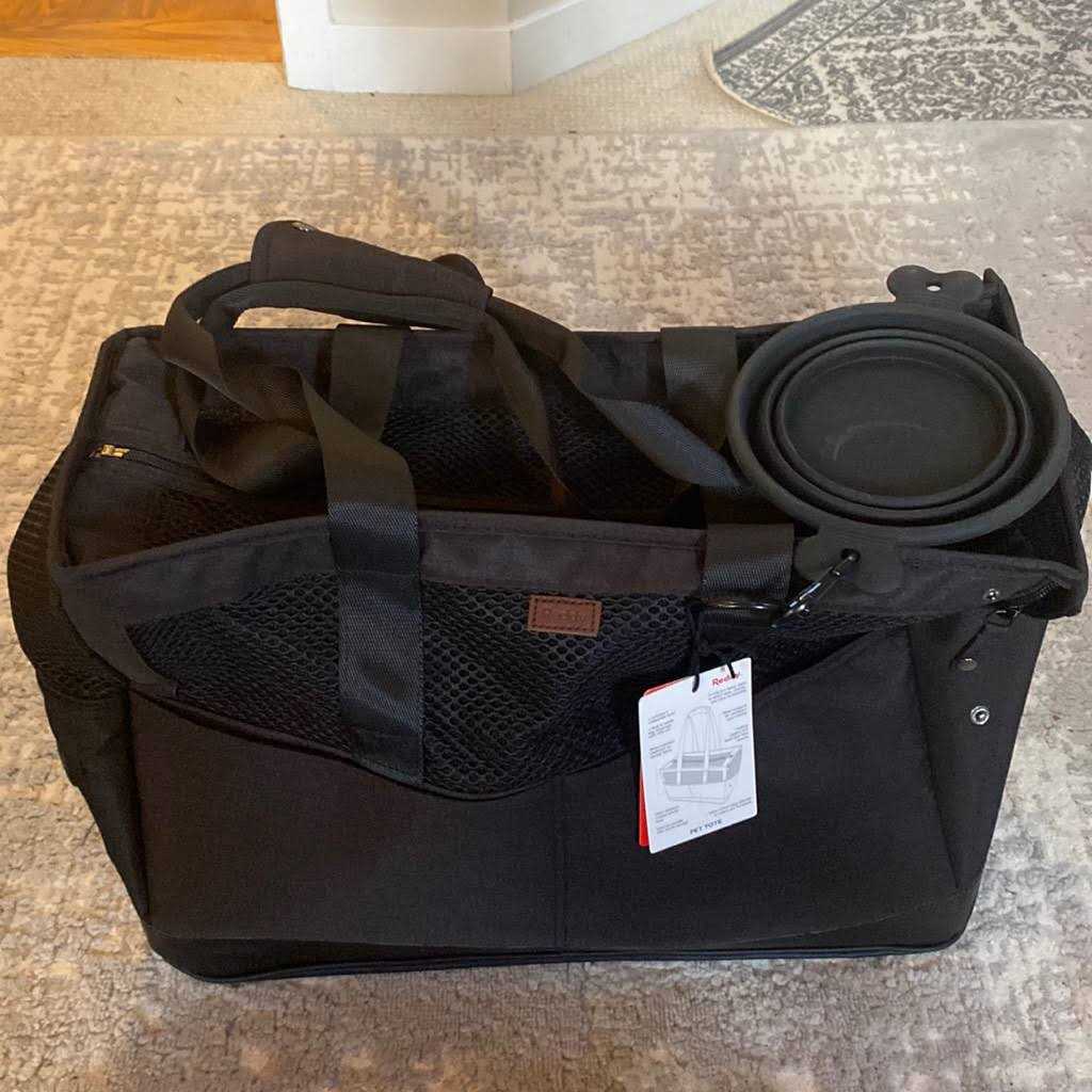 Reddy Black Canvas Dog Carrier Tote Made With Recycled Materials - Image 3