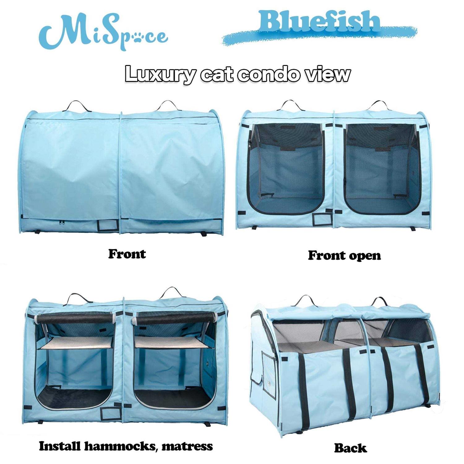 Mispace Portable Twin Compartment Show House Cat Cage/Condo Easy to Fold & Carry Kennel - Image 3