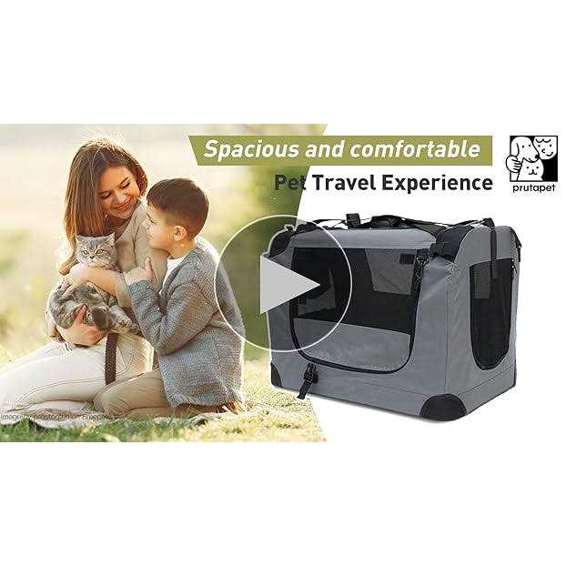 Prutapet Large Cat Carrier Soft-Sided Portable Pet Crate for Car Traveling with Collapsible Litter Box and Bowl - Image 5