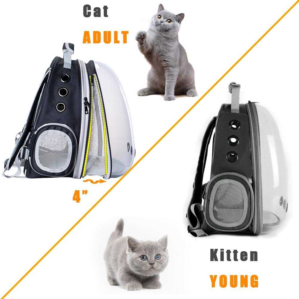 halinfer Front Expandable Cat Backpack Carrier, Fit up to 20 lbs, Space Capsule Bubble Window Pet Carrier Backpack for Large Fat Cat and Small Puppy - Image 5