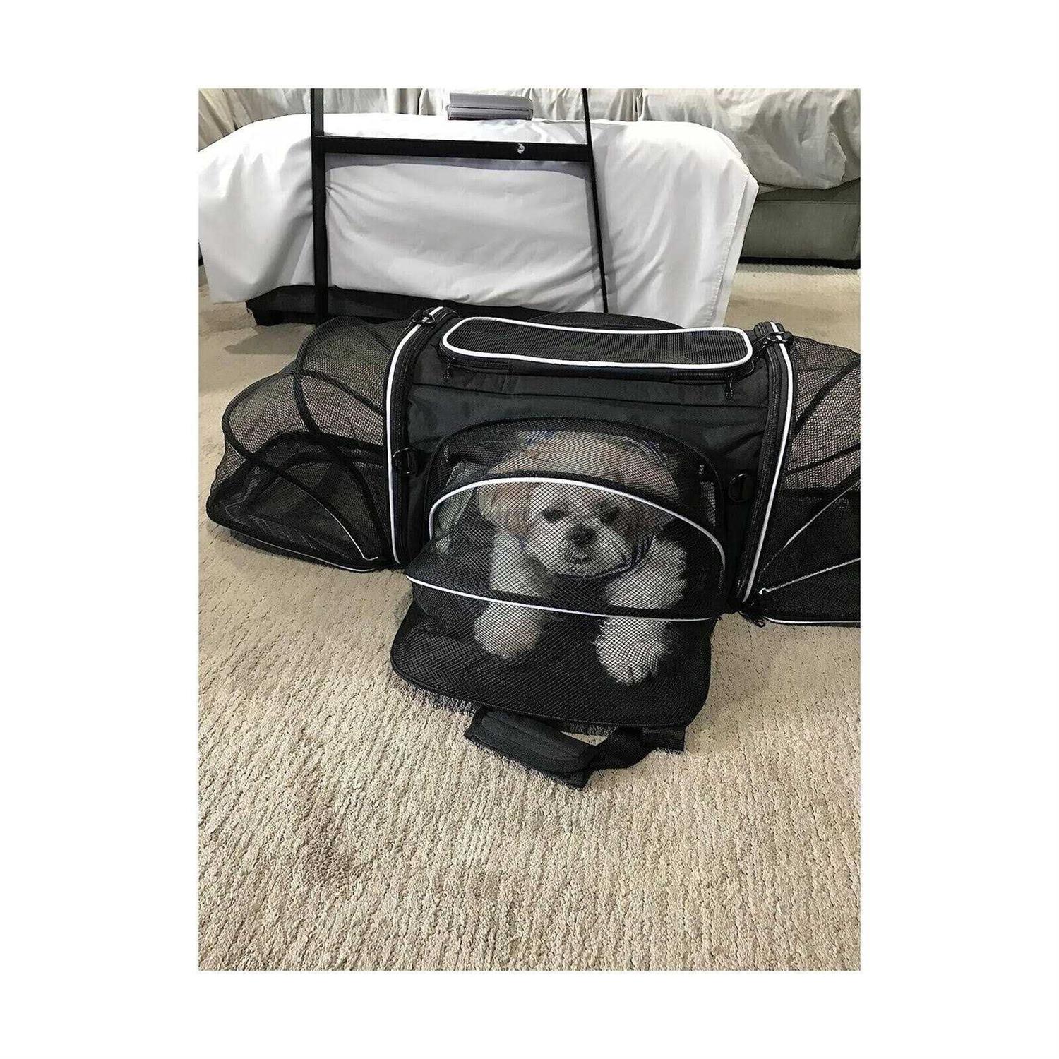 MASKEYON TSA Airline Approved Soft Sided Pet Carrier 4 Expandable Large Travel Carrier Collapsible with 3 Removable Washable - Image 4