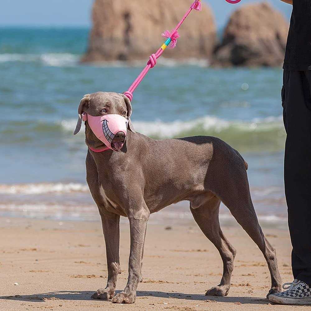 N32 Dog Muzzle Smiley Face Muzzle with Soft Breathable Air Mesh Nylon - Image 3