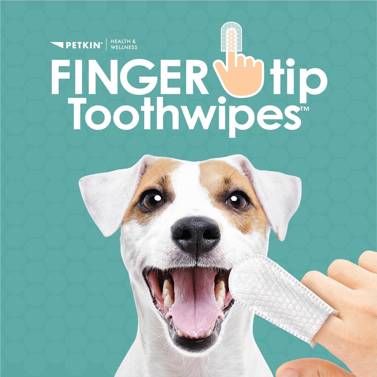 Petkin Fingertip Tooth Wipes for Dogs and Cats 50 Finger Wipes - Image 5