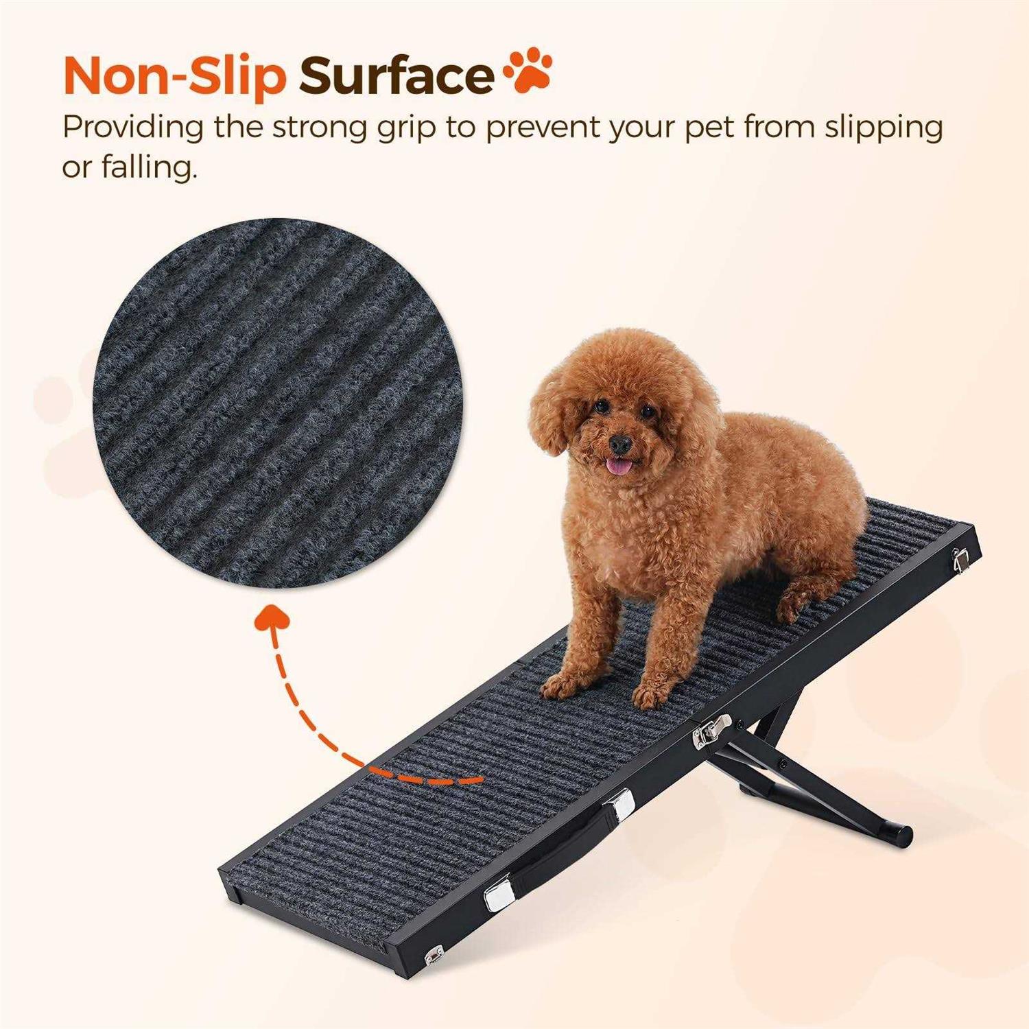 MAHANCRIS Dog Ramp 32'' Long Portable Pet Stair Ramp with Non-Slip Rug Surface - Image 3