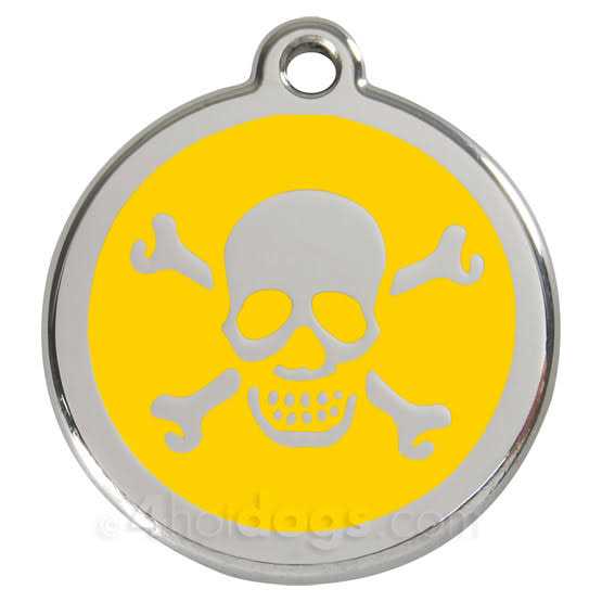 Red Dingo Enamel Pet ID Tag Skull & Cross Bone - Image 4
