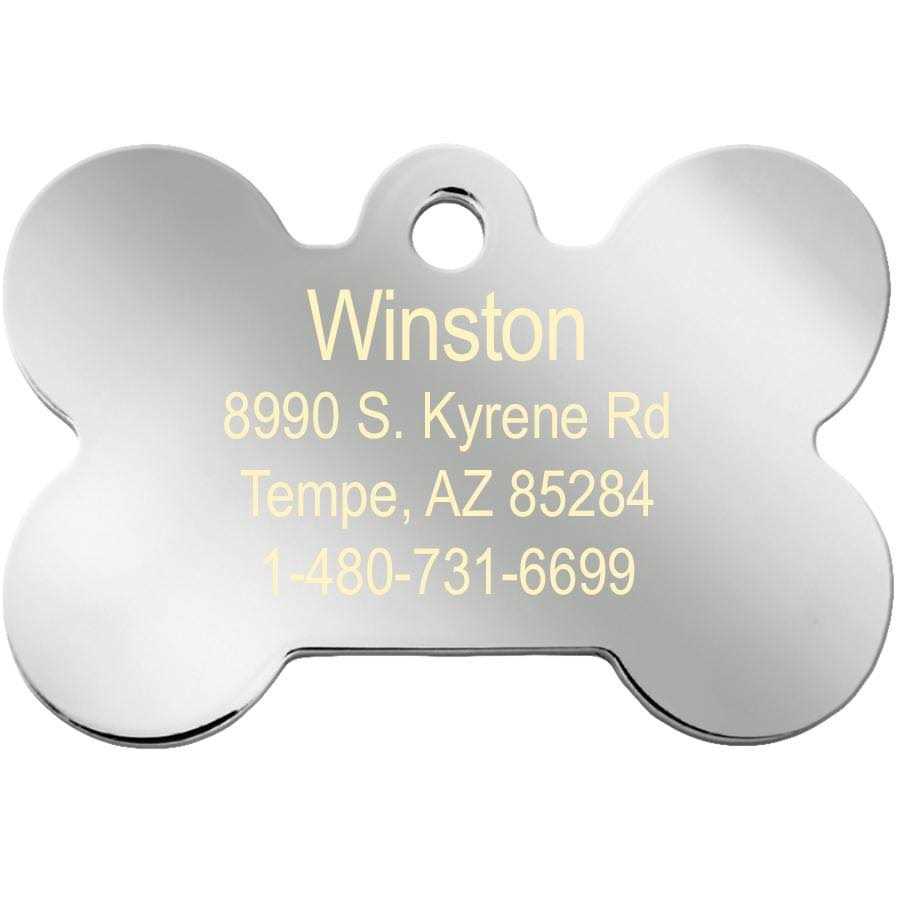 Quick-Tag Small Bone Shape Pet ID Tag with Gold Detail - Image 4