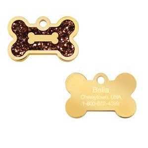 Quick-Tag Small Bone Shape Pet ID Tag with Gold Detail - Image 5