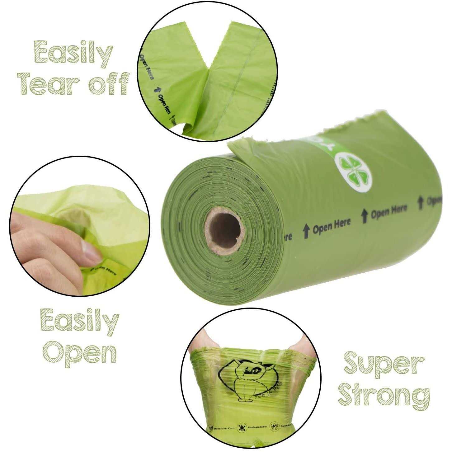 YORJA Dog Poop Bags Pet Waste Bags,100% Leak Proof Extra Thick and Strong corn starch blend - Image 4