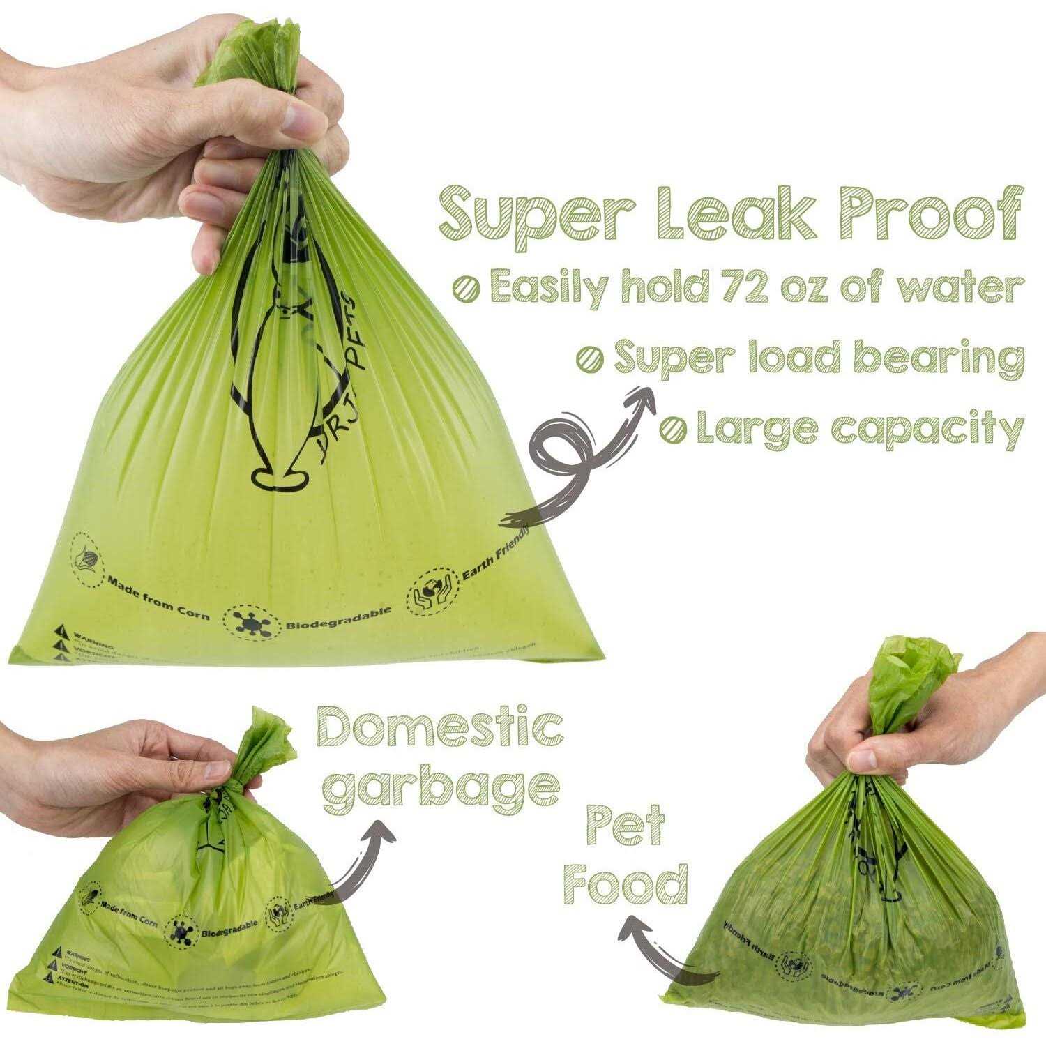 YORJA Dog Poop Bags Pet Waste Bags,100% Leak Proof Extra Thick and Strong corn starch blend - Image 5