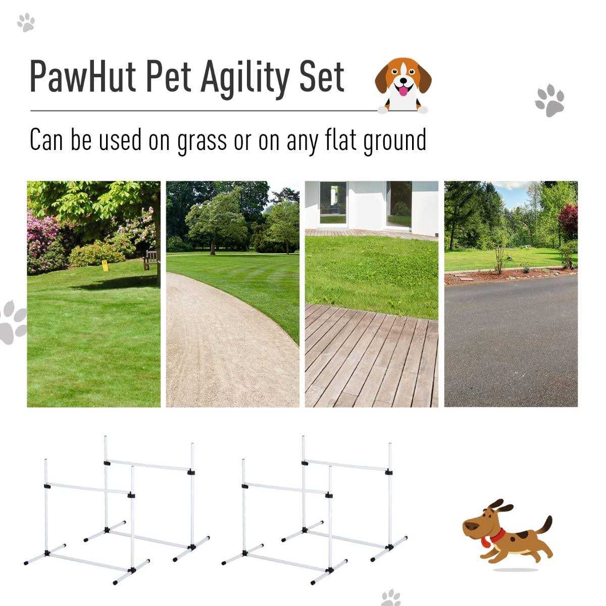 Pawhut 4 Piece Dog Agility Equipment with Adjustable Height Jump Bars - Image 4
