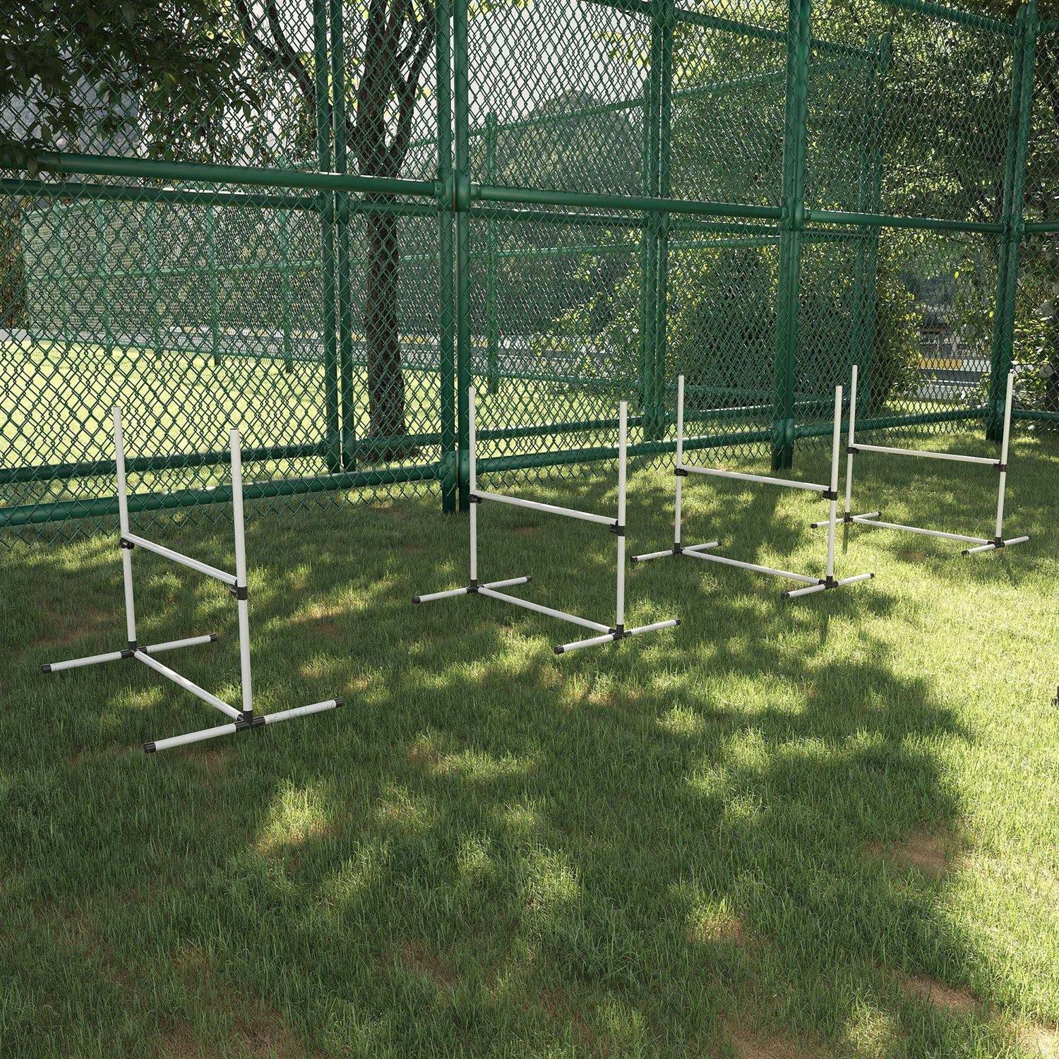 Pawhut 4 Piece Dog Agility Equipment with Adjustable Height Jump Bars - Image 5