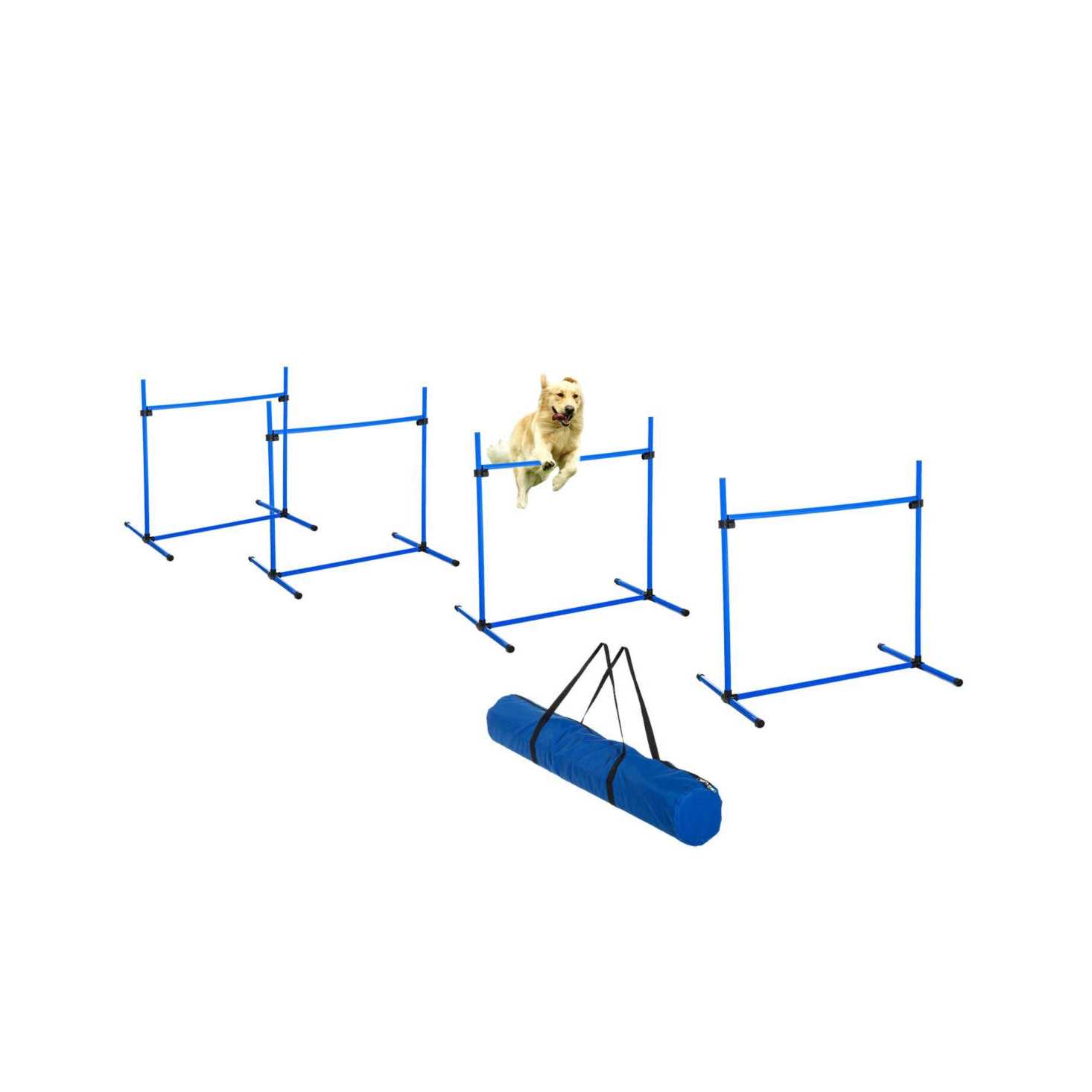 Pawhut 4 Piece Dog Agility Equipment with Adjustable Height Jump Bars - Image 5