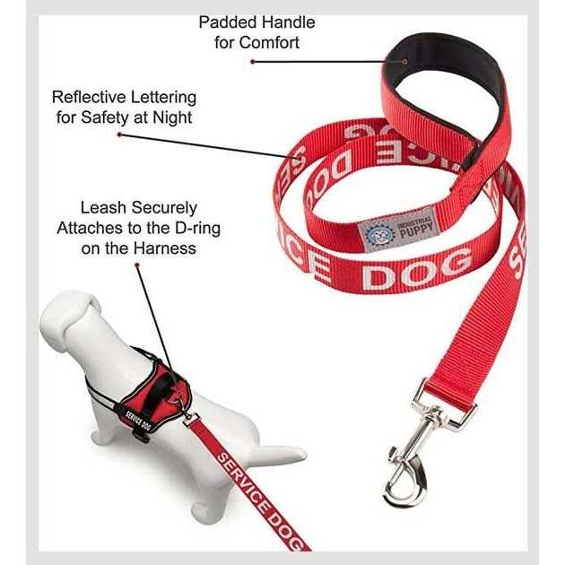 Industrial Puppy Emotional Support Dog Leash Wrap with Neoprene Handle and Reflective Emotional Support Lettering - Image 4