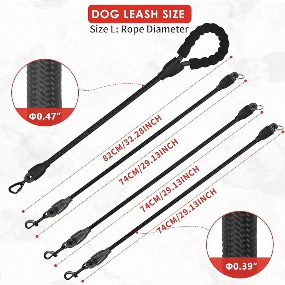 Mengbei tribe Heavy Duty 3 Dog Leash,3 Way Dog Leash No Tangle,Detachable 360° Swivel Device,Multiple Dog Leash with Padded Handle,for Walking and - Image 4