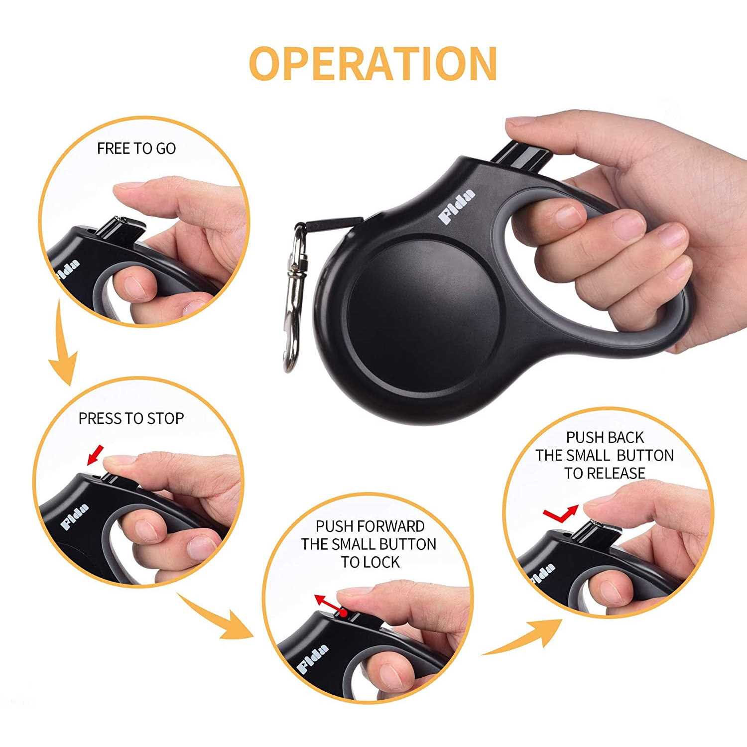 Fida Retractable Dog Leash 16 ft Dog Walking Leash for Small Dogs up - Image 4