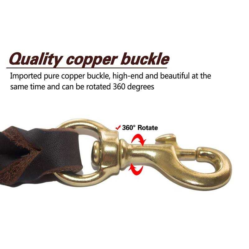 LWBMG Leather Dog Leash 6ft, Heavy Duty Dog Leash, Strong Durable Genuine Leather Braided Dog Leash, Soft and Comfortable Leather Leash for Large - Image 4