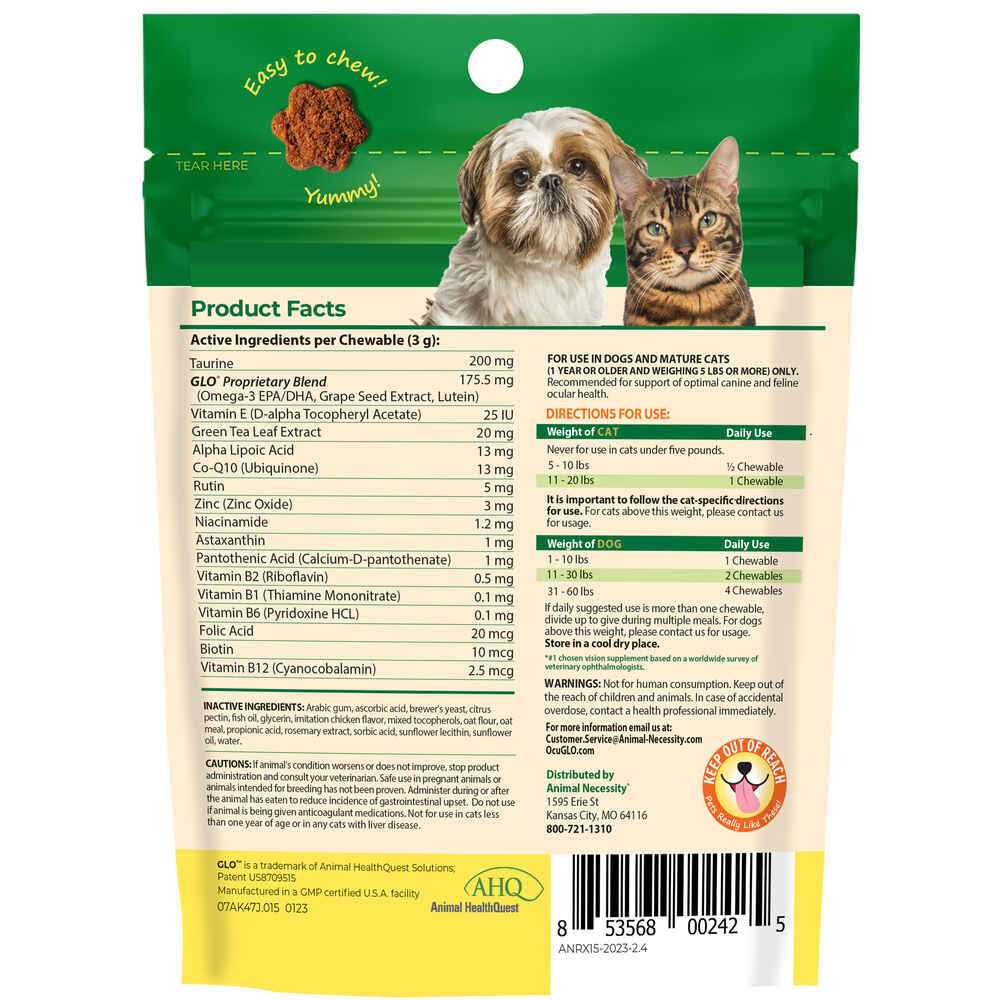 Ocu-GLO Vision Supplement Chewables for Small to Medium Dogs and Cats - Image 3