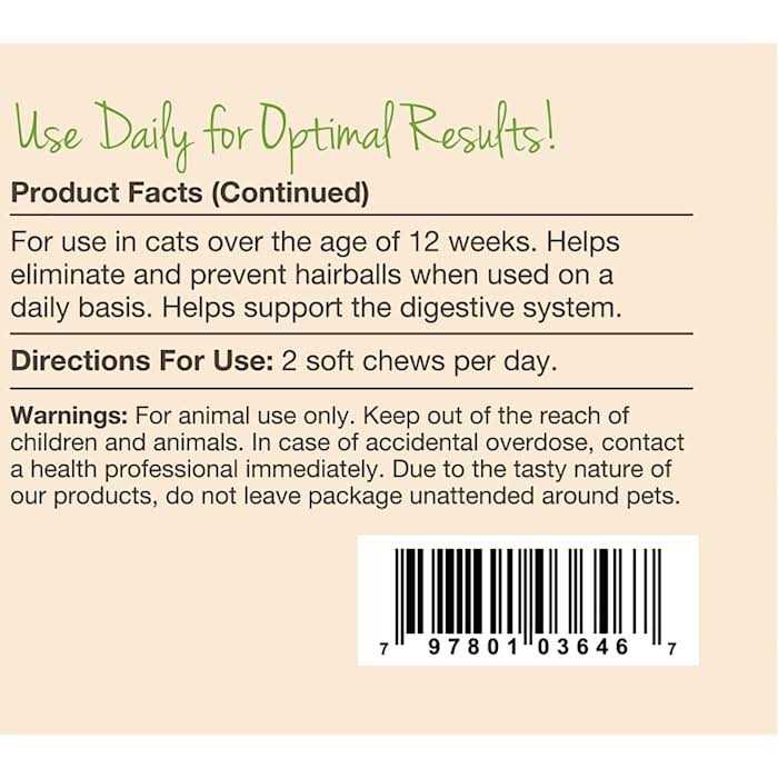 NaturVet Hairball Aid Plus Pumpkin Soft Chews Cat Supplement - Image 3