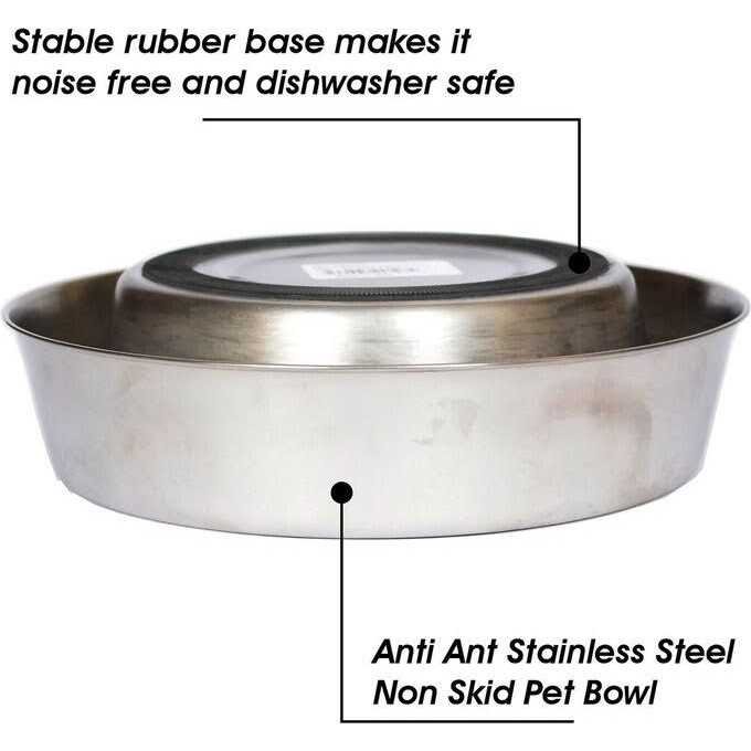 Iconic Pet 2 pack Anti Ant Stainless Steel Non Skid Pet Bowl for Dog or Cat - Image 5
