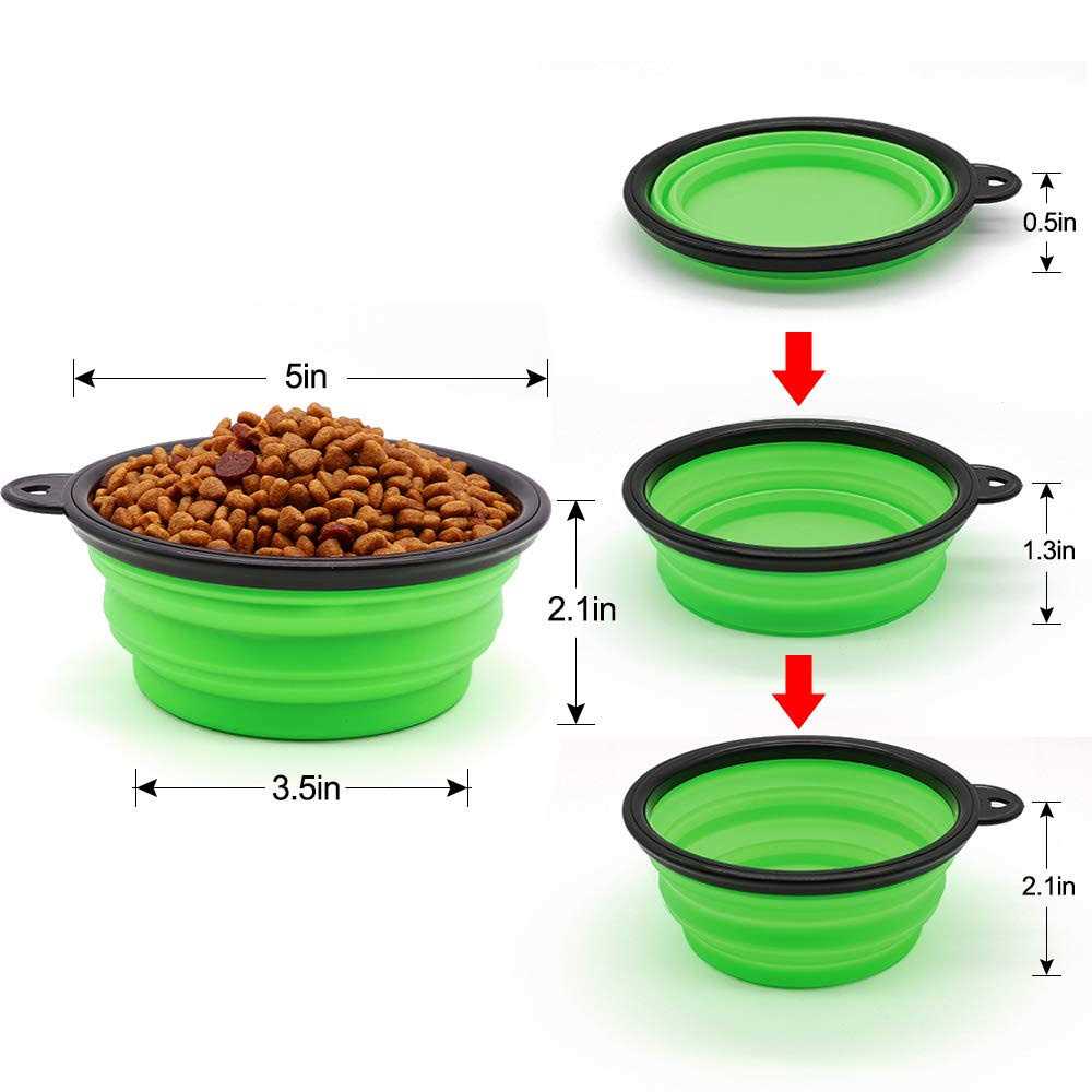 Dog Bowl Pet Collapsible Bowls 2 Pack Collapsible Dog Water Bowls for Cats Dogs - Image 4