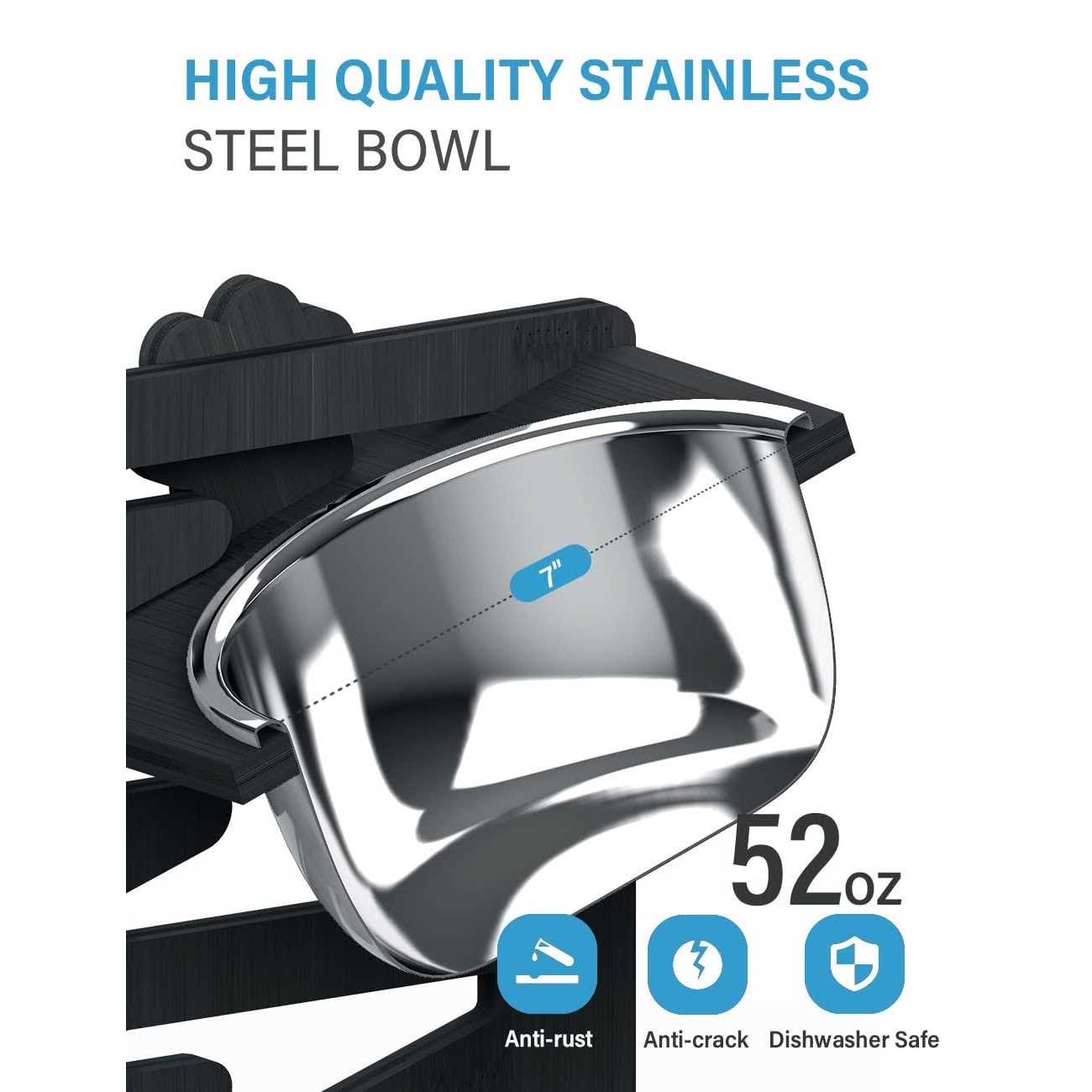 Vantic Elevated Dog Bowls-Adjustable Raised Dog Bowls with Stand for Small Size Dogs and Cats,Durable - Image 4