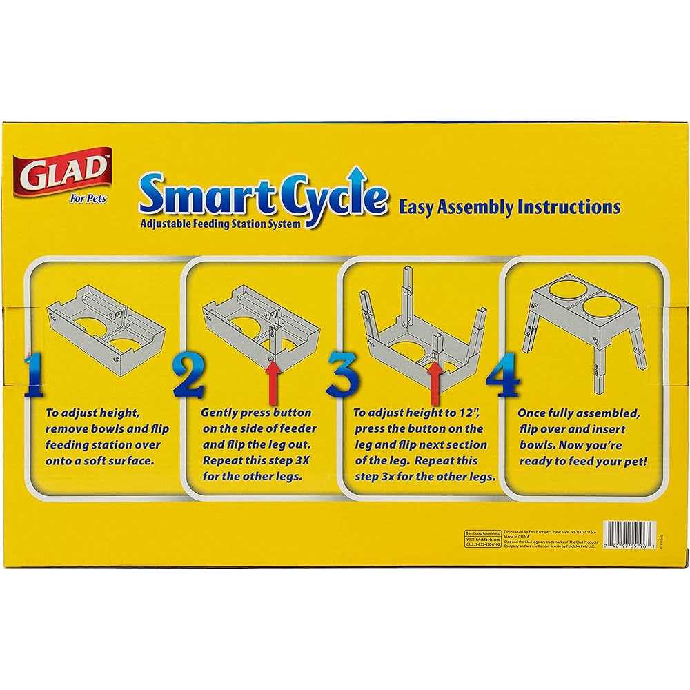 Glad for Pets Smart Cycle Adjustable Feeding Station System Elevated Dog Bowl Inserts With 3 Height Options Dogs - Image 3