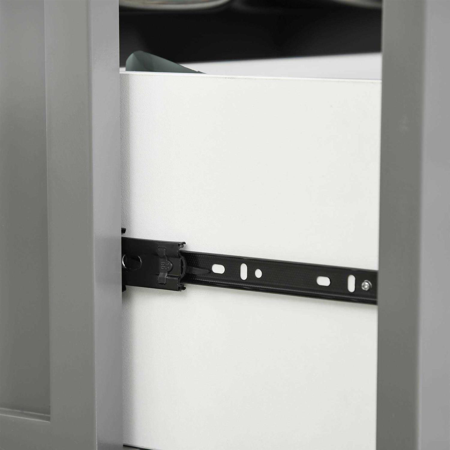 PawHut Large Elevated Dog Bowls with Storage Drawer - Image 3