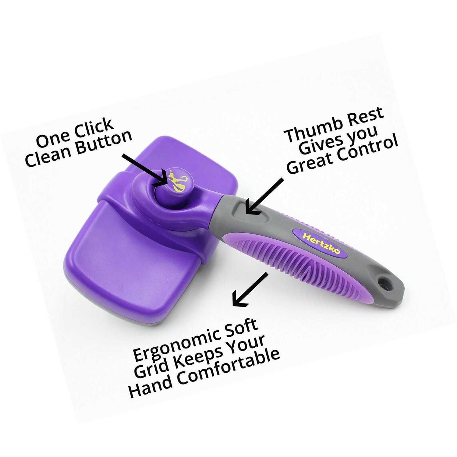 Hertzko Self-Cleaning Dog & Cat Slicker Brush - Image 3