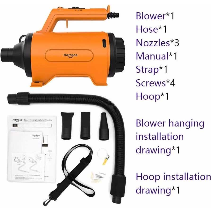 shernbao Dog Dryer High Velocity Professional Dog/Pet Grooming Force Hair Dryer/Blower - Image 3