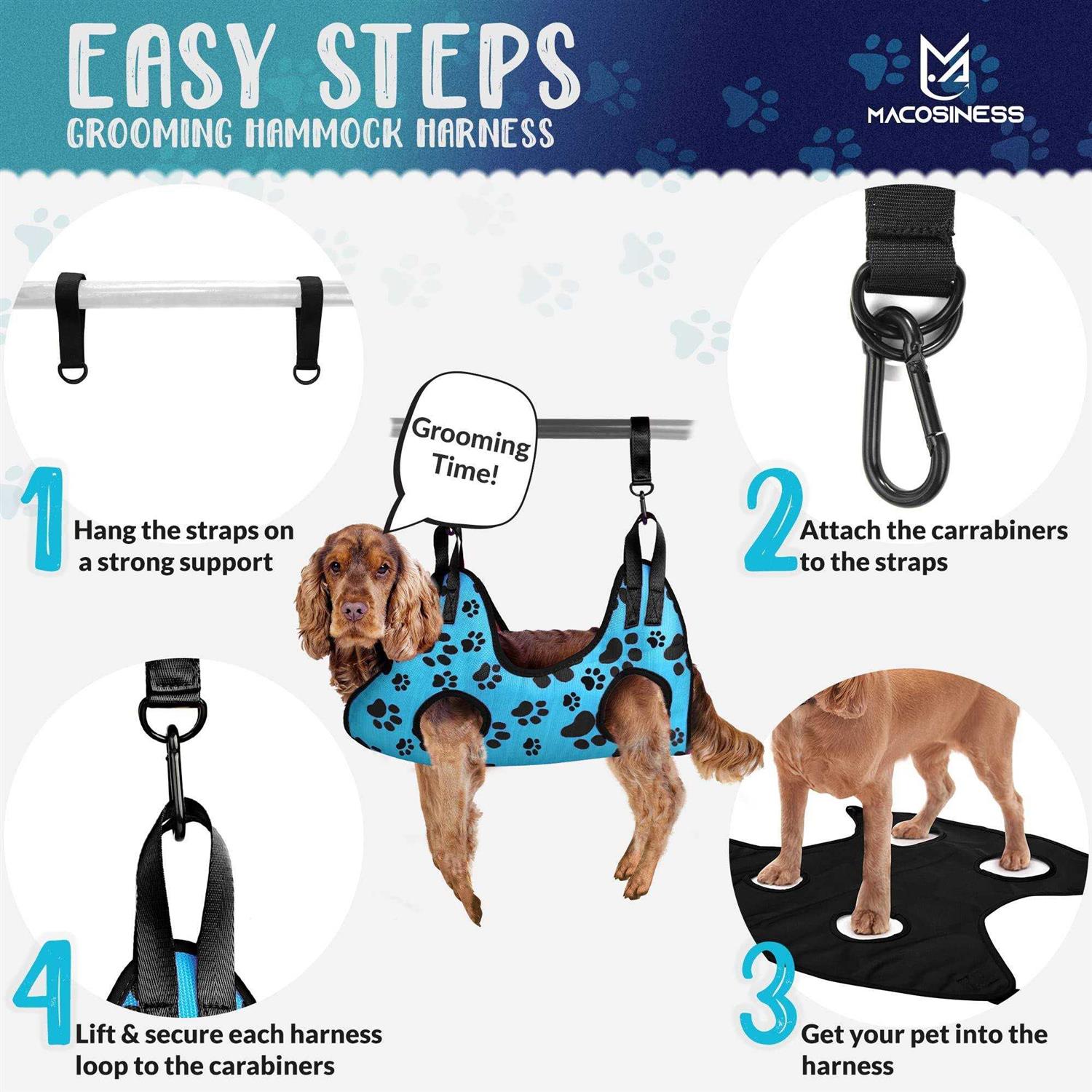 MAcosiness Pet Grooming Hammock for Nail Trimming Complete Groomers Helper Set for Pets - Image 4