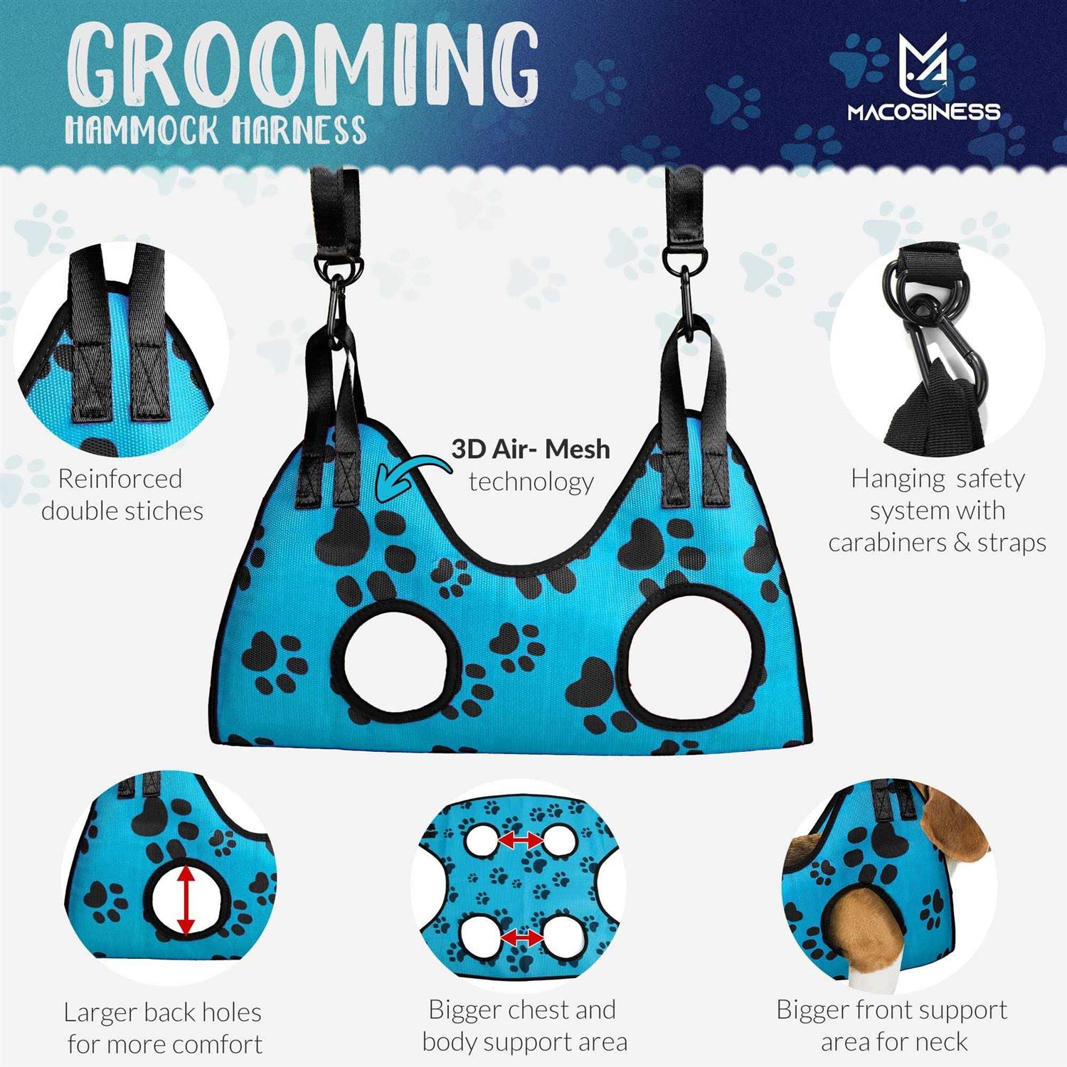 MAcosiness Pet Grooming Hammock for Nail Trimming Complete Groomers Helper Set for Pets - Image 4