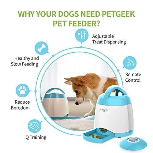 PETgEEK Treat Dispenser Dog Toys, Automatic Pet Feeder with Dual Power Supply and Remote control, Dog Puzzle Toys and Interactive Dog Toys in One - Image 4
