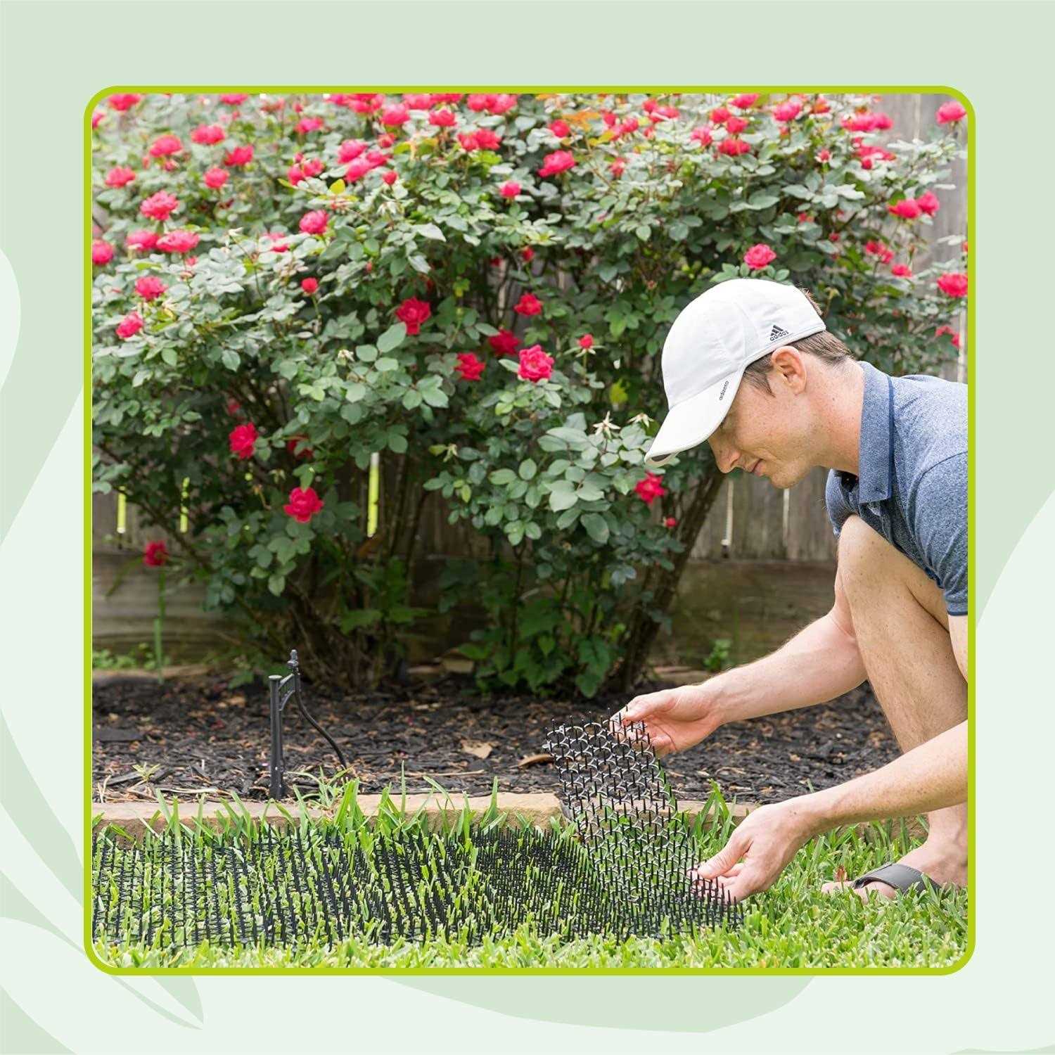 Homarden Outdoor Training Mat for Cats Cat Scat Mat Indoor and Outdoor Cat Spikes with 12 Garden Staples to Keep of Dog Off Couch and Keep - Image 5