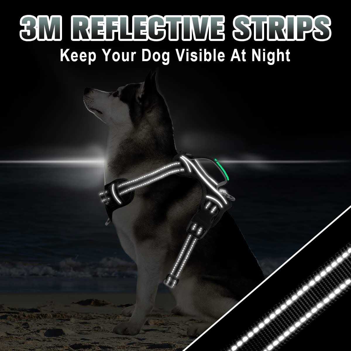 Barkbay No Pull Dog Harness Front Clip Heavy Duty Reflective Easy Control Handle for Large Dog Walking - Image 5