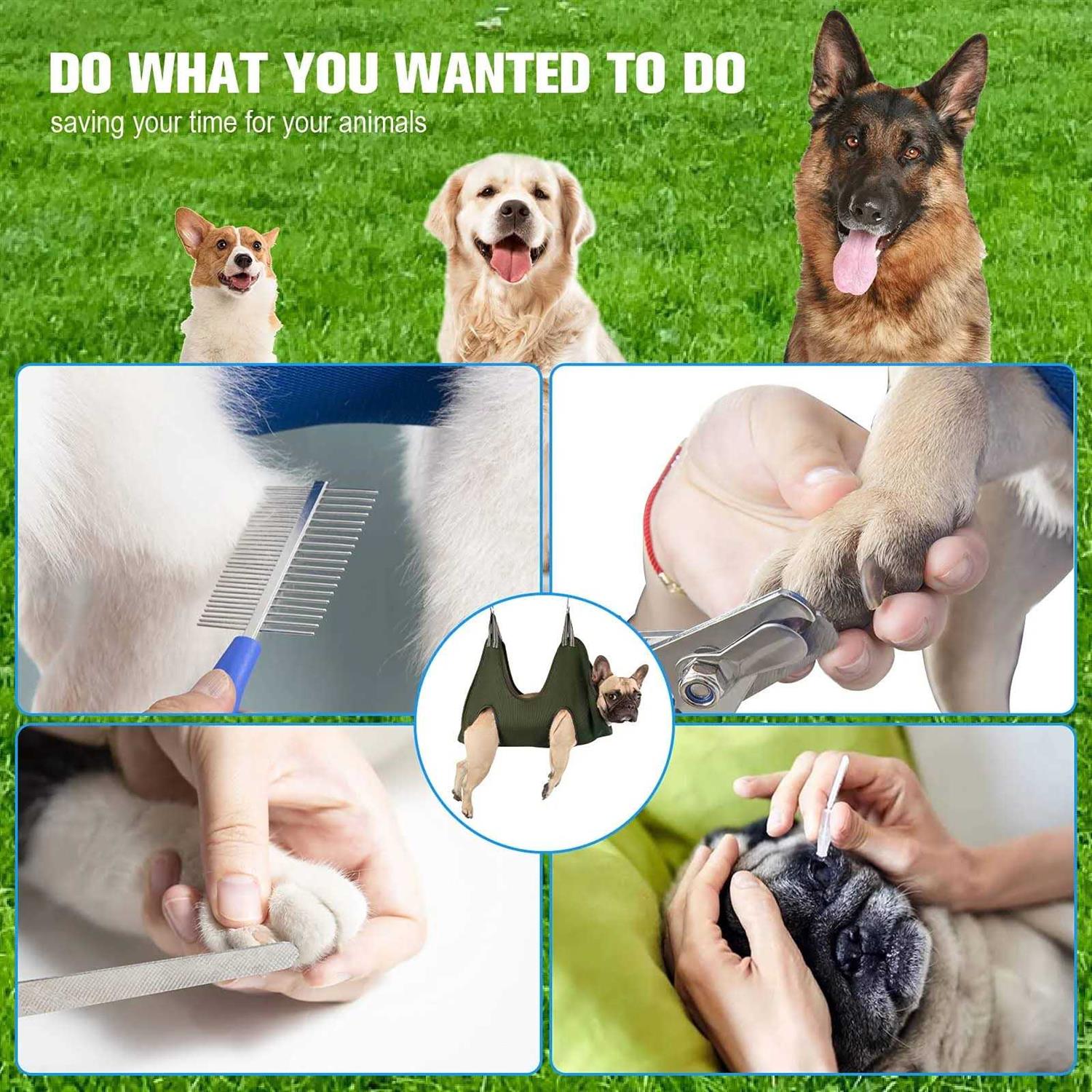 Kkiimatt 10 in 1 Pet Grooming Hammock Harness with Nail Clippers/Trimmer - Image 4