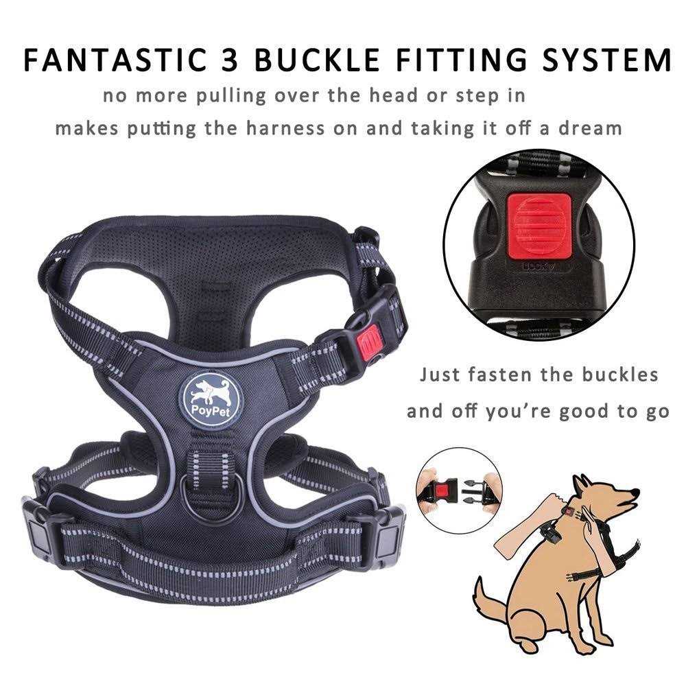 Poypet No Pull Dog Harness, Reflective Vest Harness with Front Adjustable - Image 3