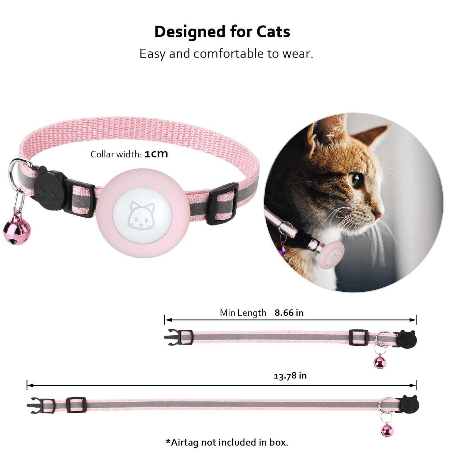 Airtag Cat Collar with Breakaway Bell Reflective Strap with Air Tag Case for Cat Kitten - Image 4