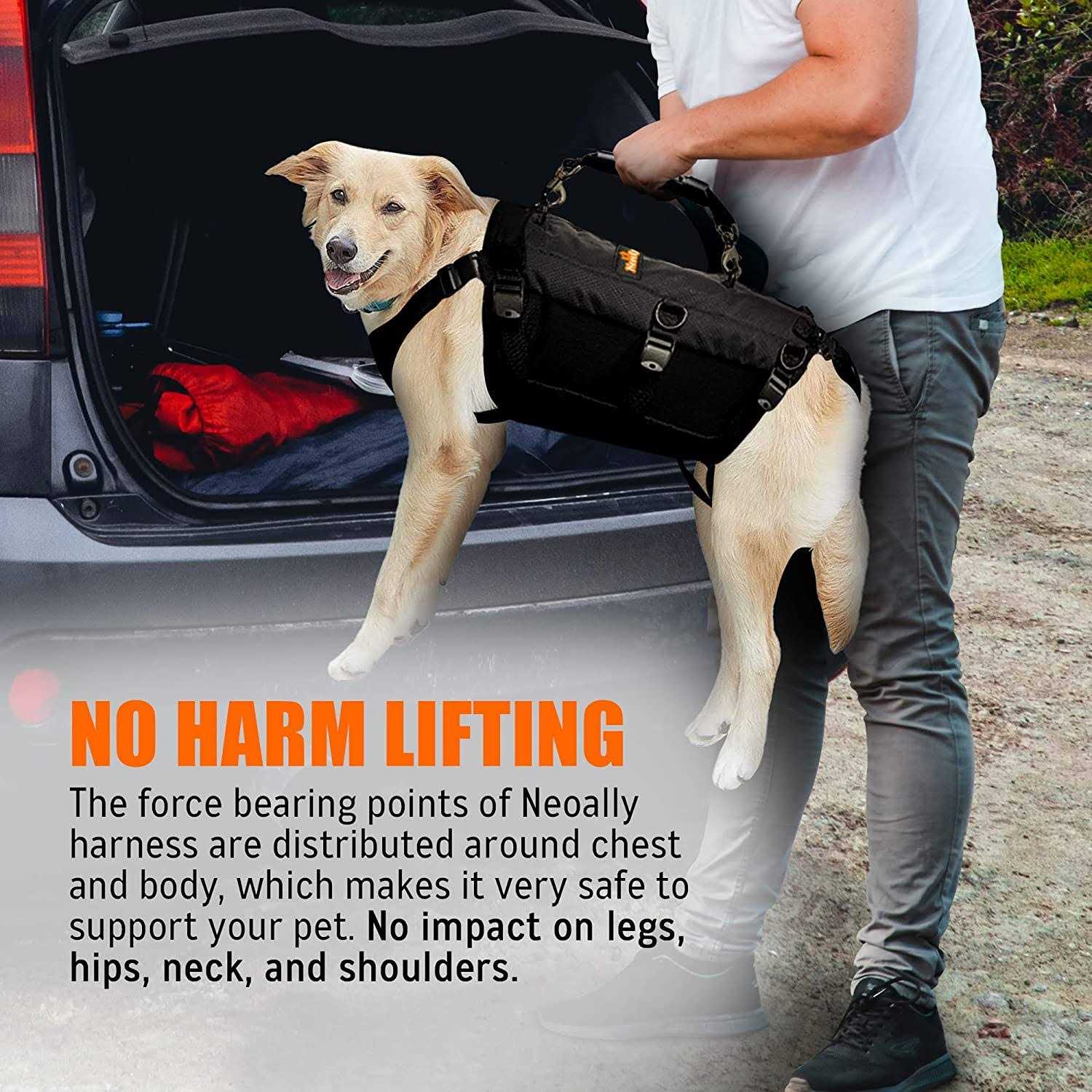 NeoAlly Sturdy Dog Lift Harness Full Body Support & Mobility Aids System 5-in-1 Lifting Support, Carry Sling, Vest Harness, Back Brace, and Anxiety - Image 3