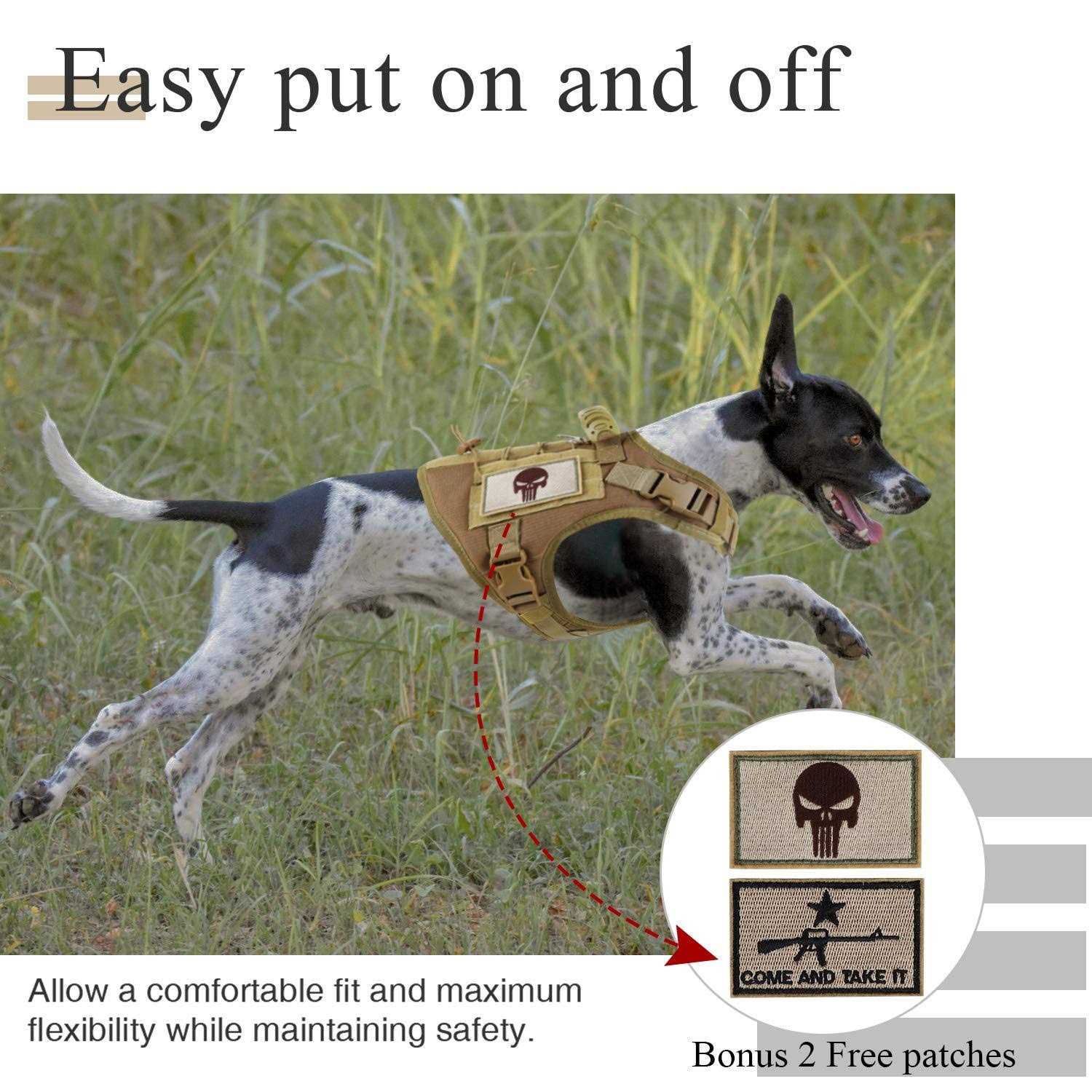 SALFSE Tactical Dog Training Harness Outdoor Working Vest Adjustable Military MOLLE Dog Vest Harness with Rubber Handle - Image 3