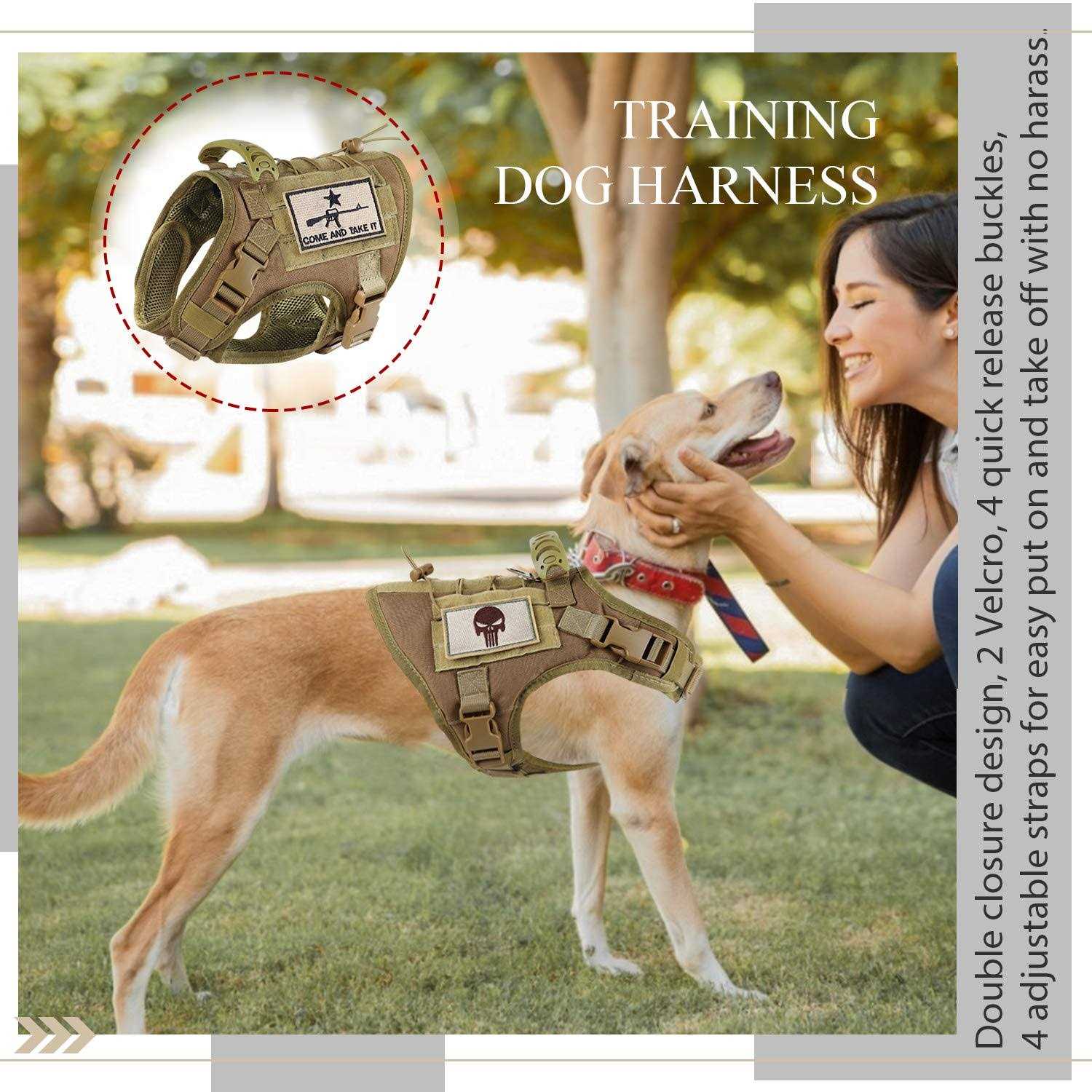 SALFSE Tactical Dog Training Harness Outdoor Working Vest Adjustable Military MOLLE Dog Vest Harness with Rubber Handle - Image 4