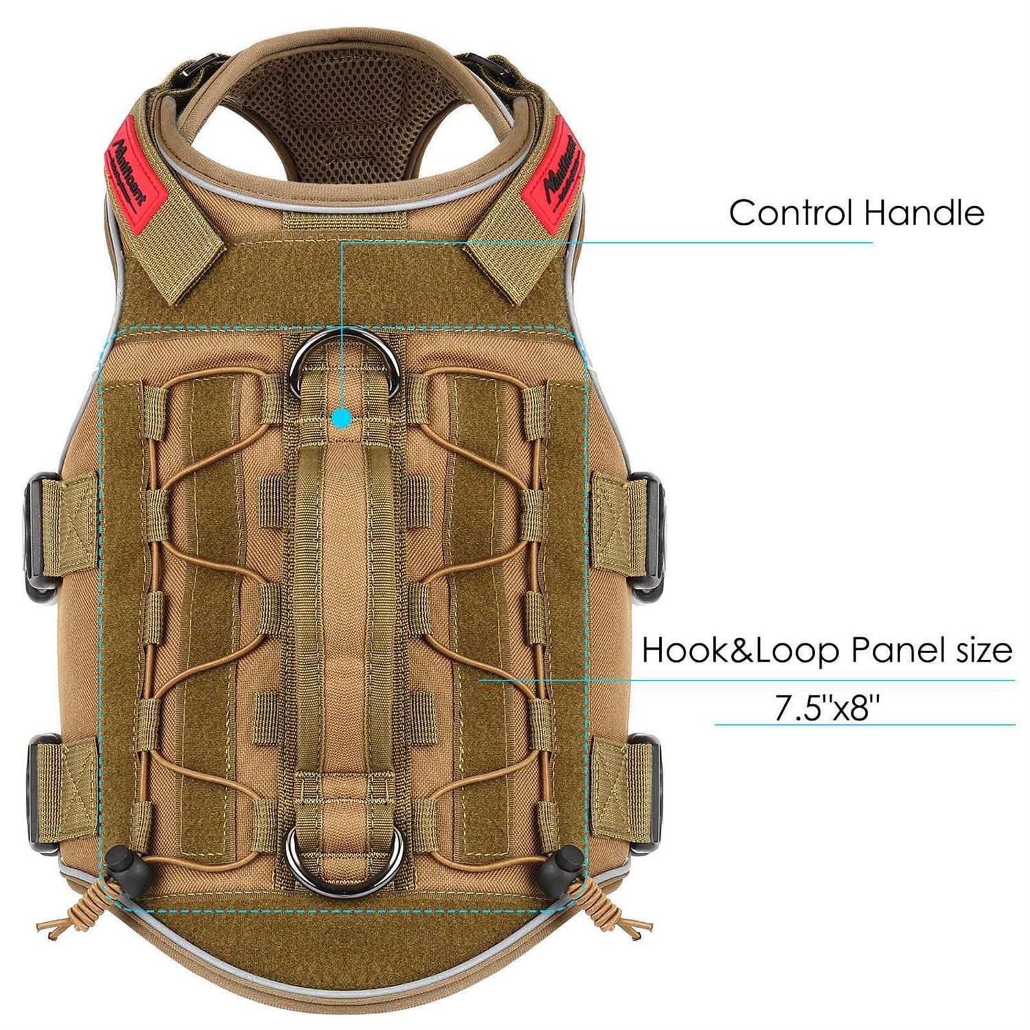 Manificent Tactical Dog Harness Full Body for Medium Large Dogs Reflective No Pull Service Dog Vest with Handle American Flag Patch - Image 3