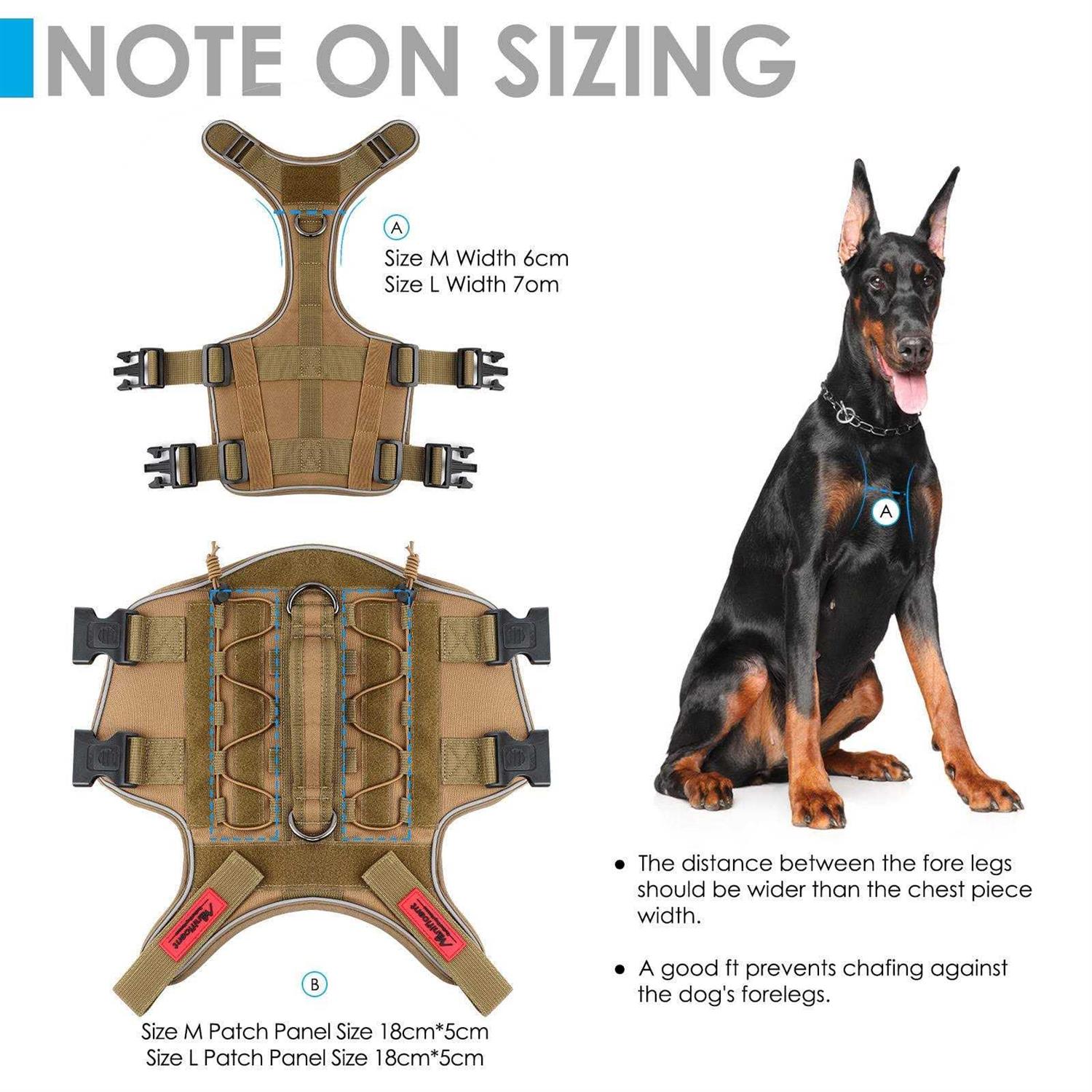 Manificent Tactical Dog Harness Full Body for Medium Large Dogs Reflective No Pull Service Dog Vest with Handle American Flag Patch - Image 4