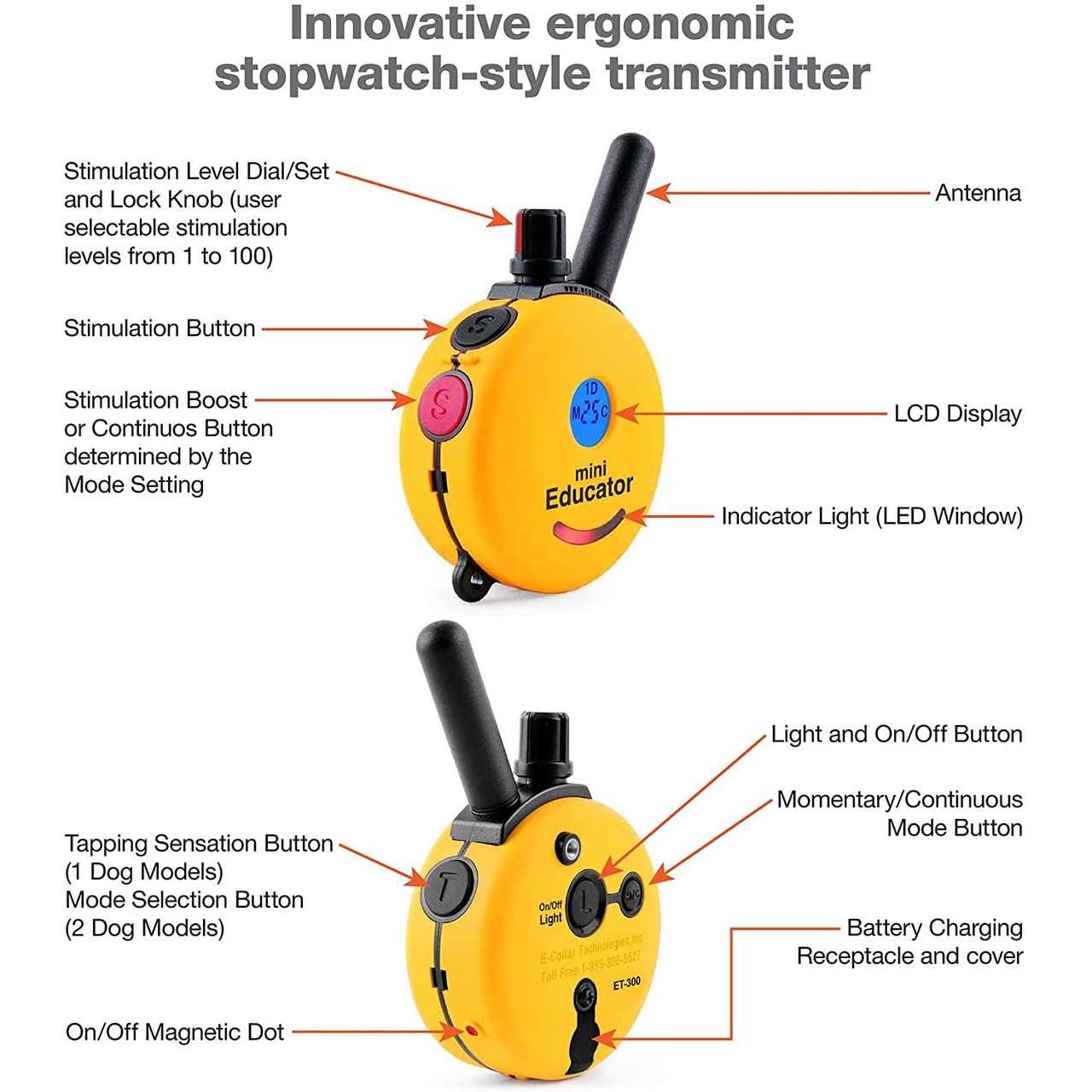 Mini Educator E-Collar ET-300 ET-302 Dog Training Collar System with Remote - Image 5